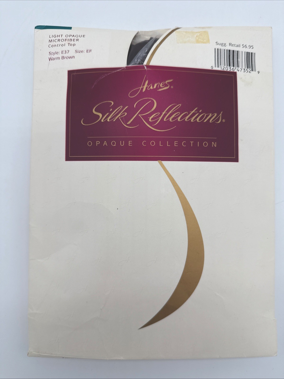 Hanes Silk Reflections E37 Light Opaque Pantyhose Control Top Warm Brown Size EF