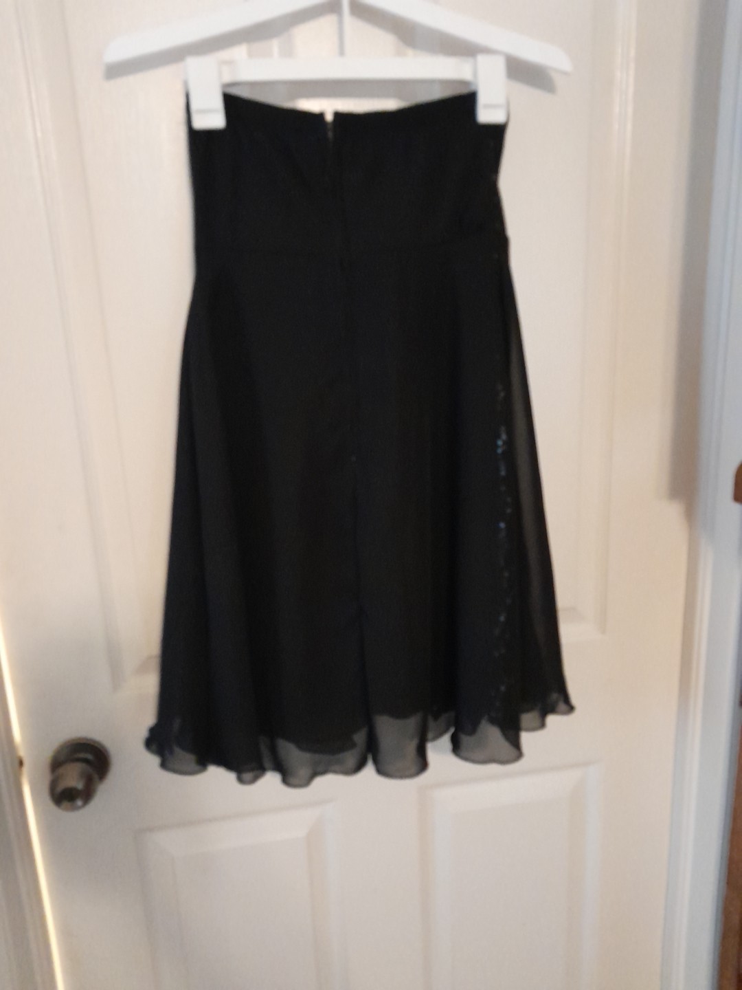 Vintage Trixxi Black With Silver Sequins And Sheer Overlay Mini Dress.Sz.5 . B5