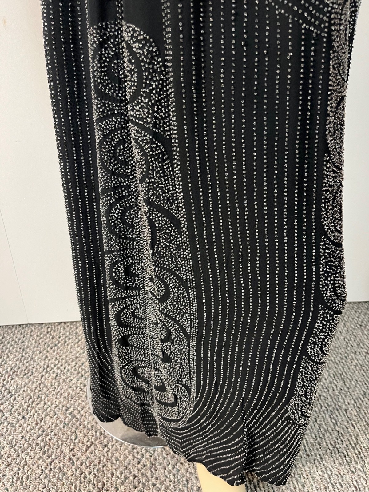 Vintage J Peterman 1920s Style Art Deco Beaded Silk Fever Dress Size 8 Bust 36-7