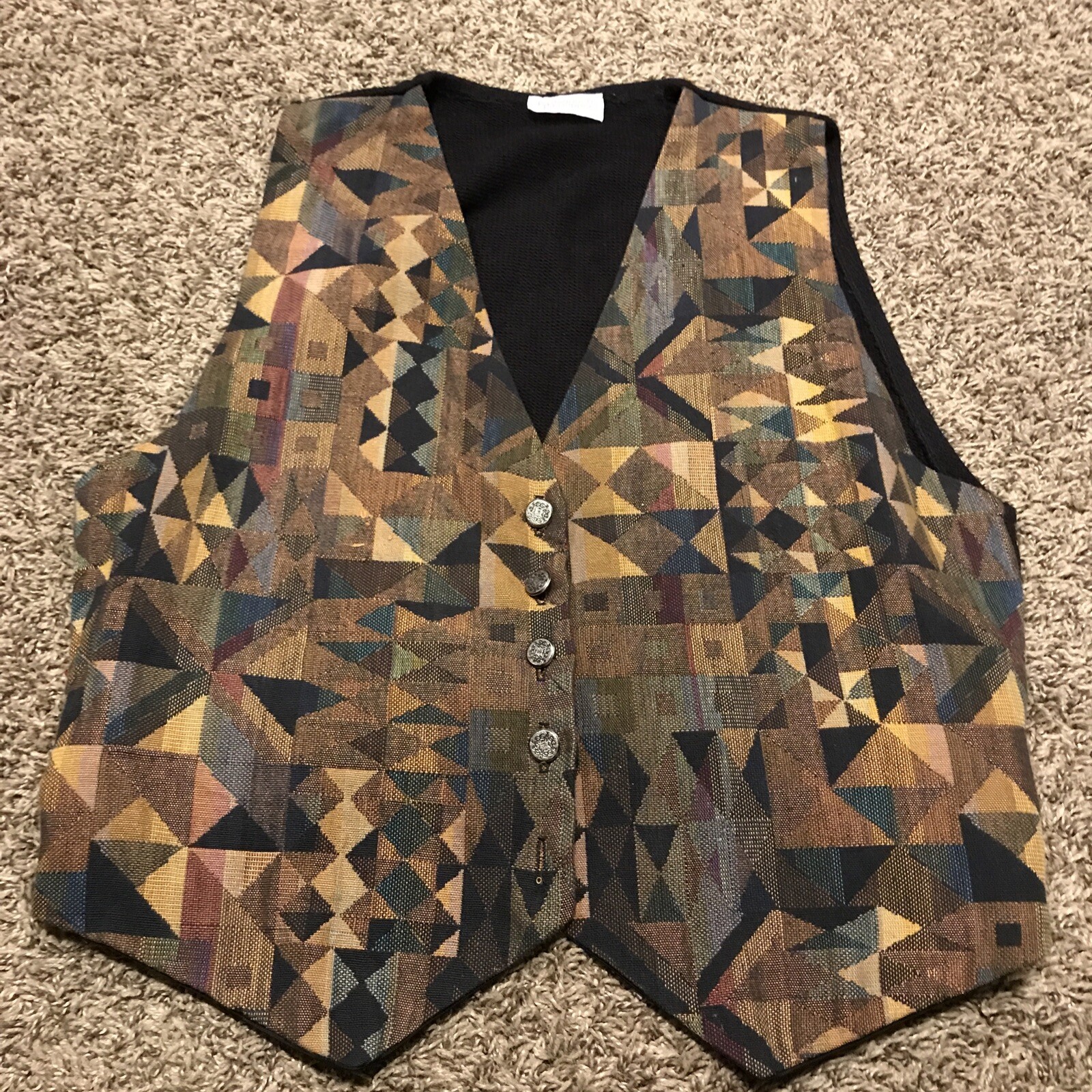 vtg beldoch popper womens L USA button up vest 1990’s a9