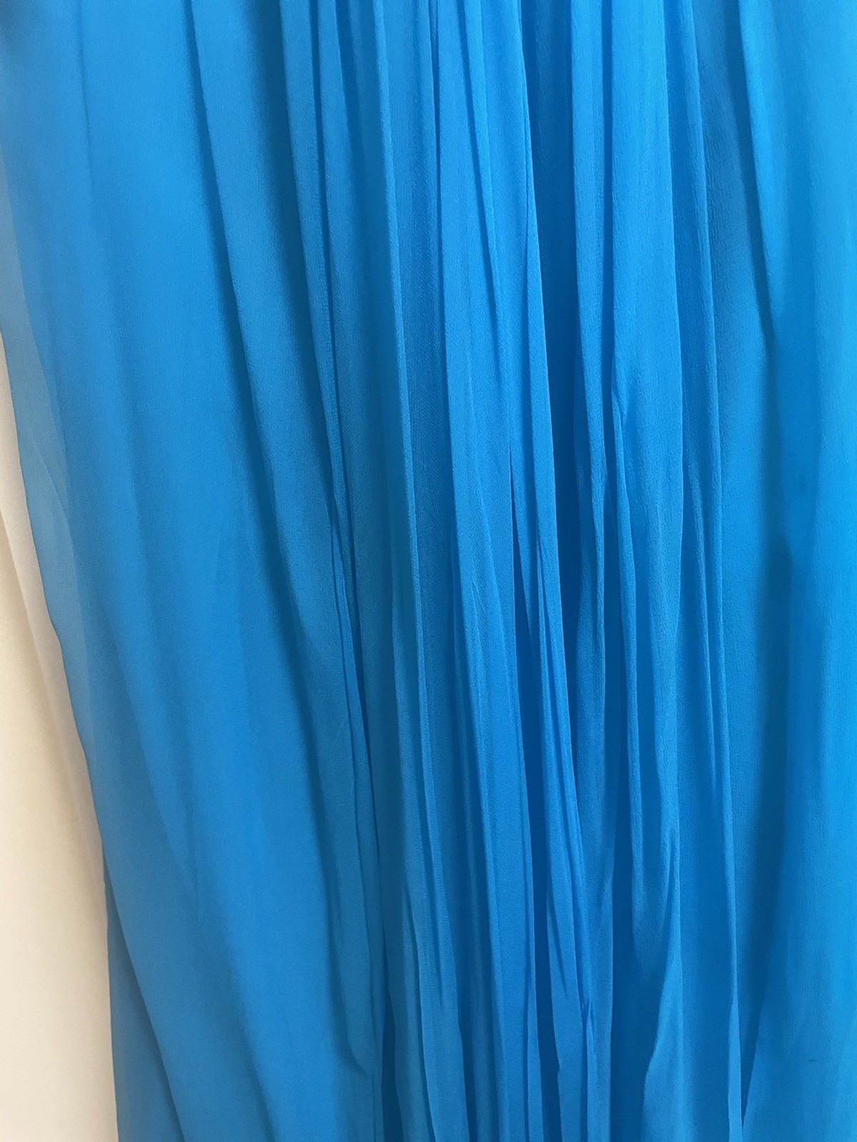 Bonwit Teller Aqua Silk Chiffon Evening Gown Spaghetti Straps 1960&rsquo;s Size Small