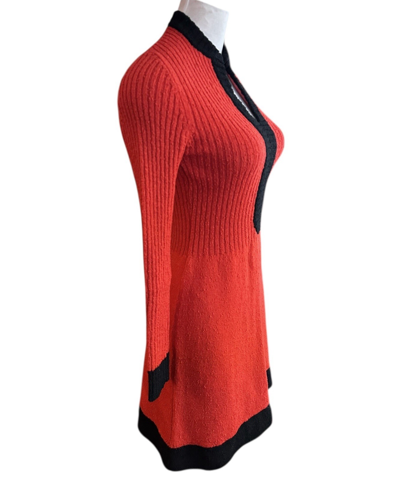 MOD FAB! Vintage 1960s Roncelli Wool Boucle Sweater Dress S/M