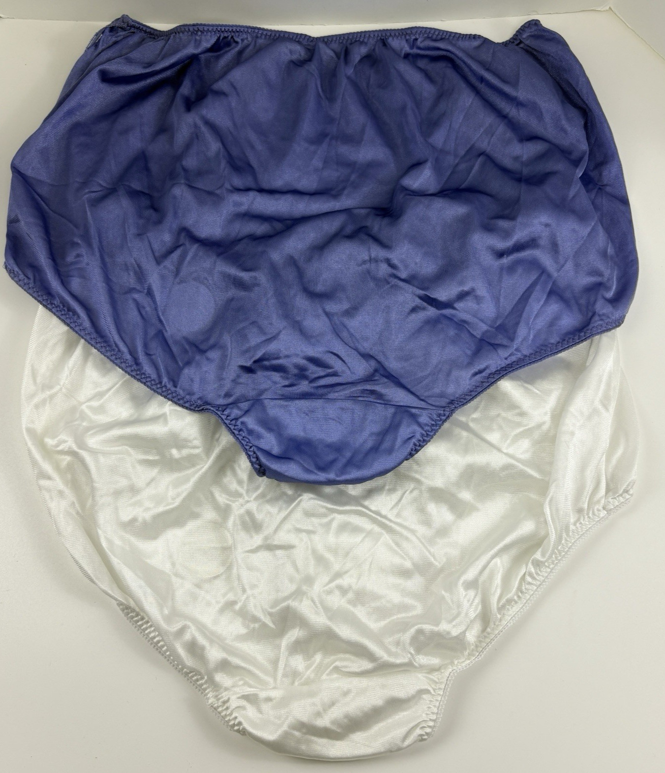 VTG Granny Panties Semi-Sheer Lot of 2 Nylon Full Figure Sz 10 Cotton Gusset NWT