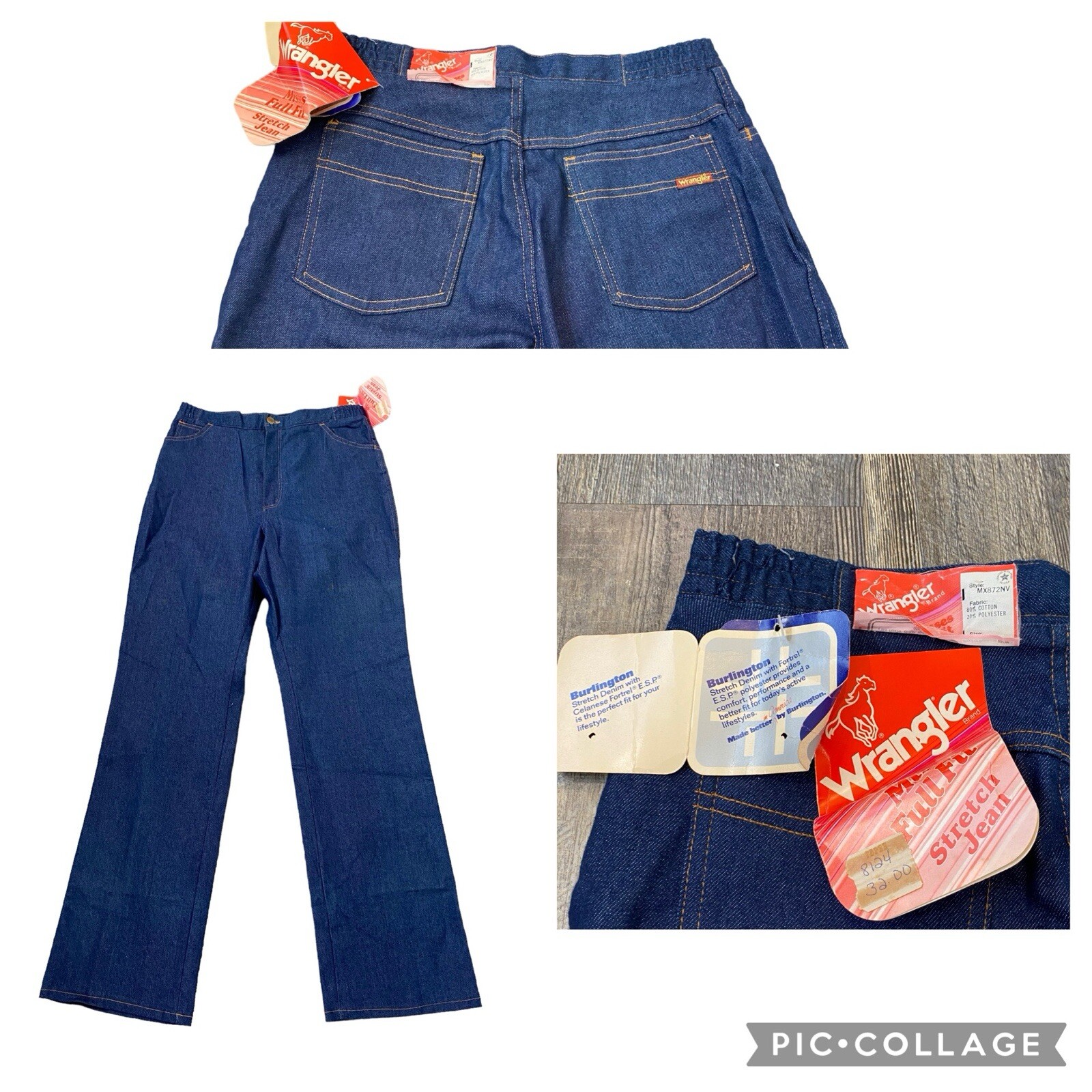 TRUE Vintage WRANGLER NWT Stretch Denim Jeans 80s Talon Streetwear Full Fit 16