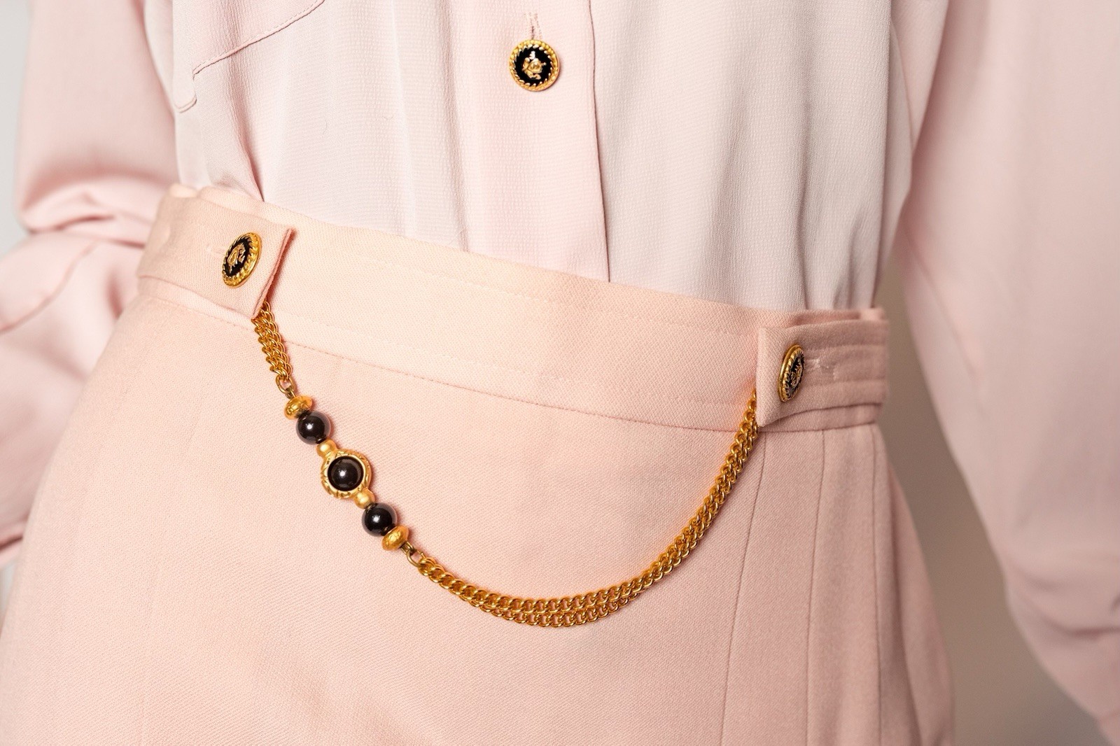 Vintage ARA Germany Couture Inspired 2-Pc Blush Pink Wool Skirt Suit