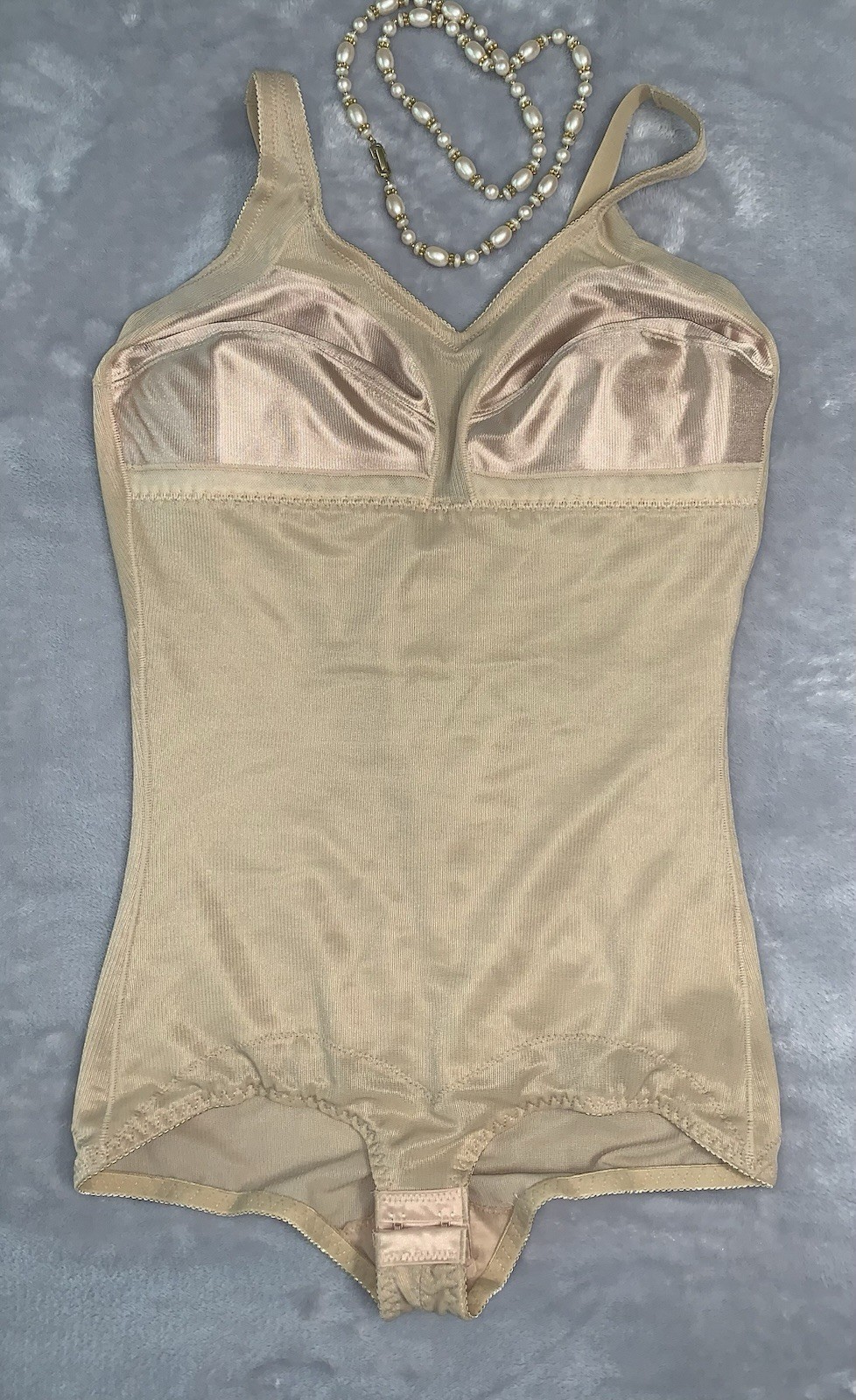 VTG Body briefer All-In-One Girdle Bodysuit 38C Shiny Cups Shaping Slimming