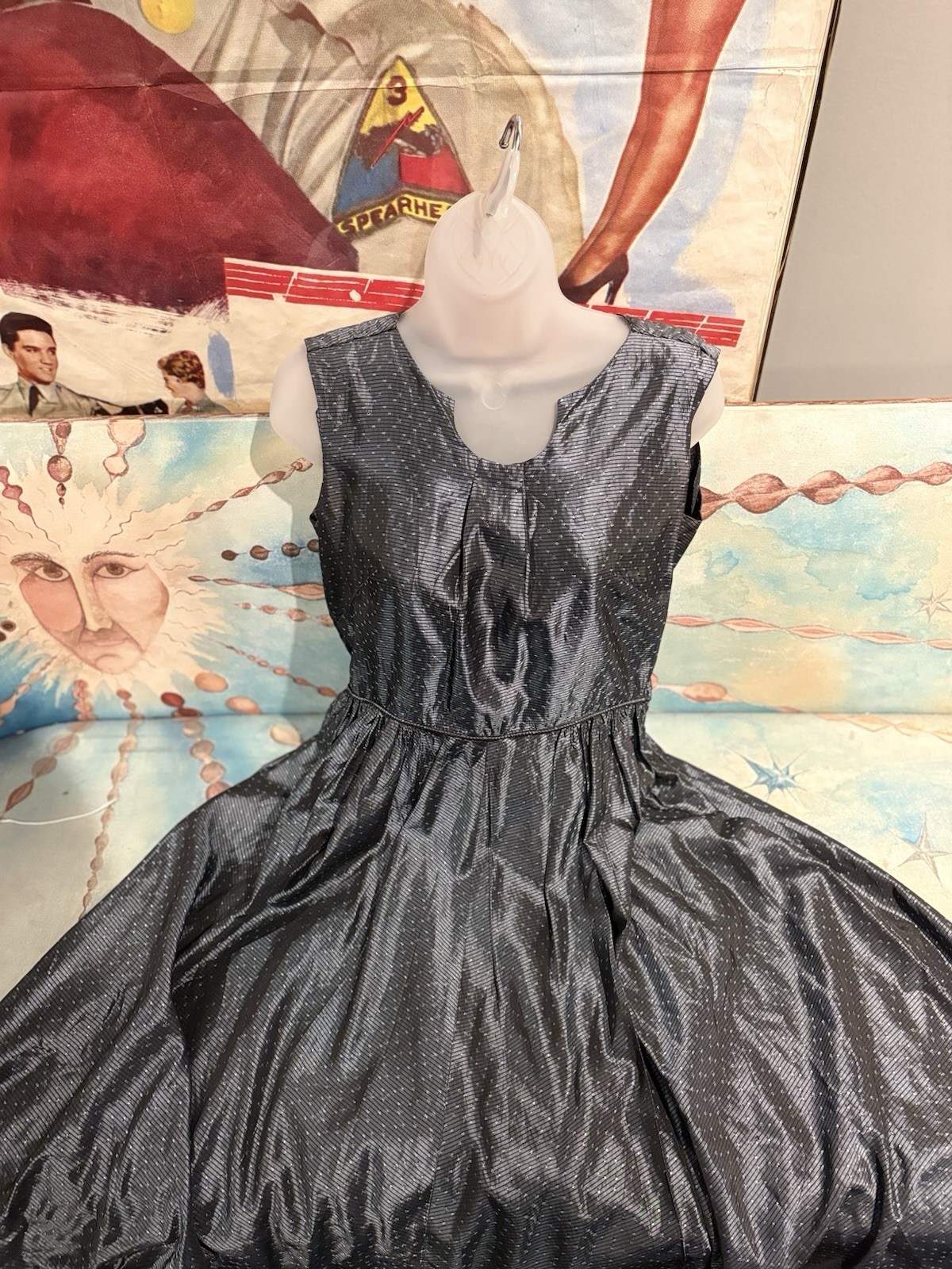 1950s Handmade Taffeta Gown and Matching Bolero Jacket SM