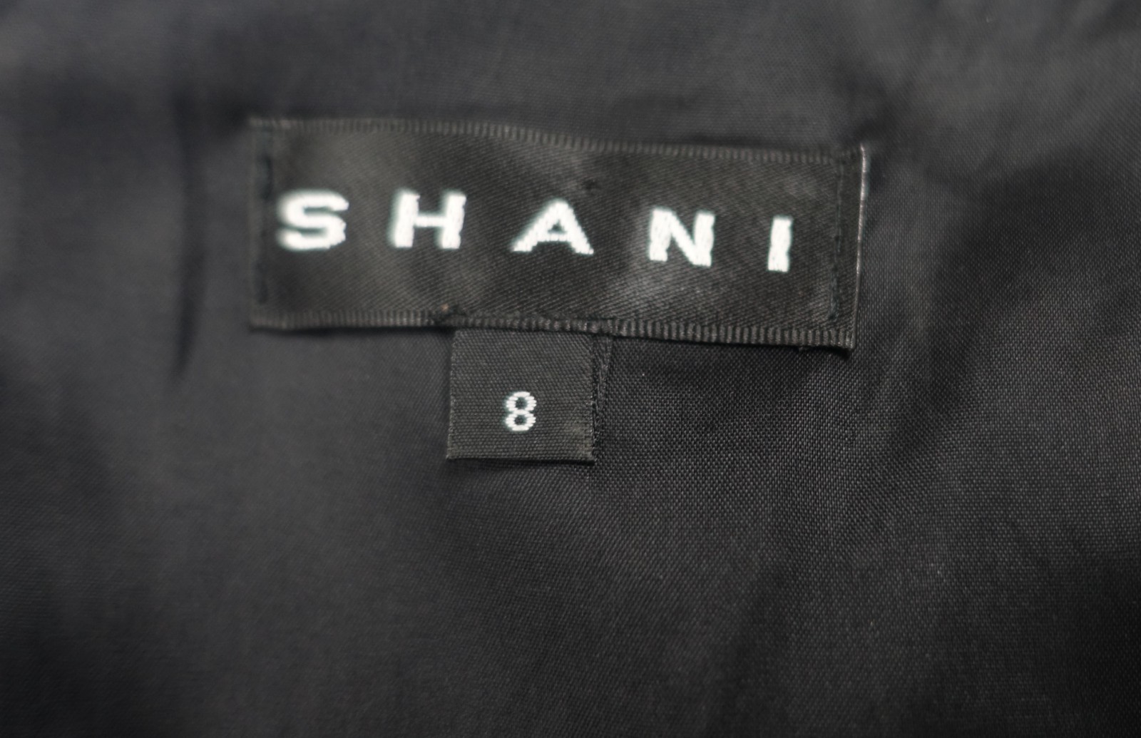 VTG SHANI~MINT!!~1990s BLACK SHEATH LONG SLEEVE DRESS LAMB SKIN WAIST SZ:8