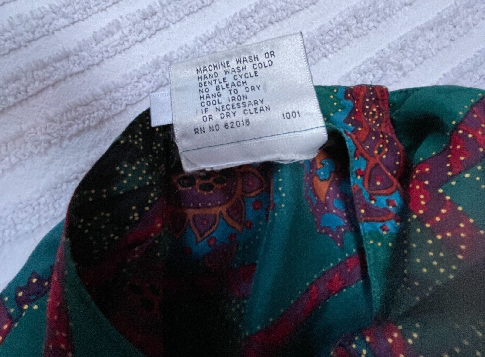 Rafaella Womens Small Long Sleeve Mixed Paisley Print Silk Blouse Top Multicolor
