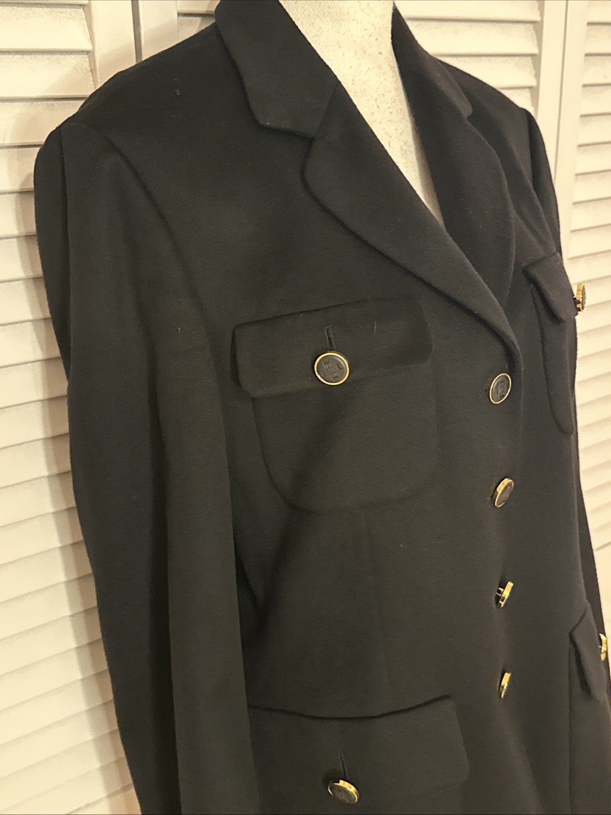 Vintage ESCADA Margaretha Ley 100% Cashmere Black Blazer Size 8 /38 Germany