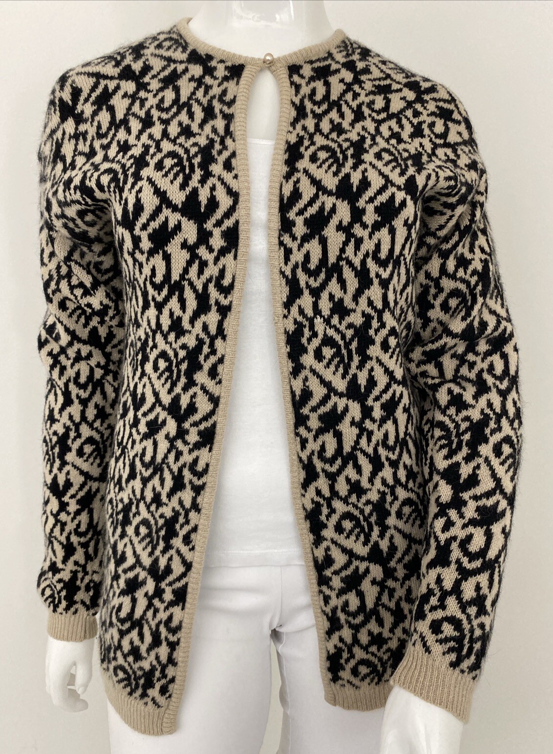 Vintage Sportscraft 12-14 Chest 95 cm 70% Lambs Wool / 20% Angora Cardigan