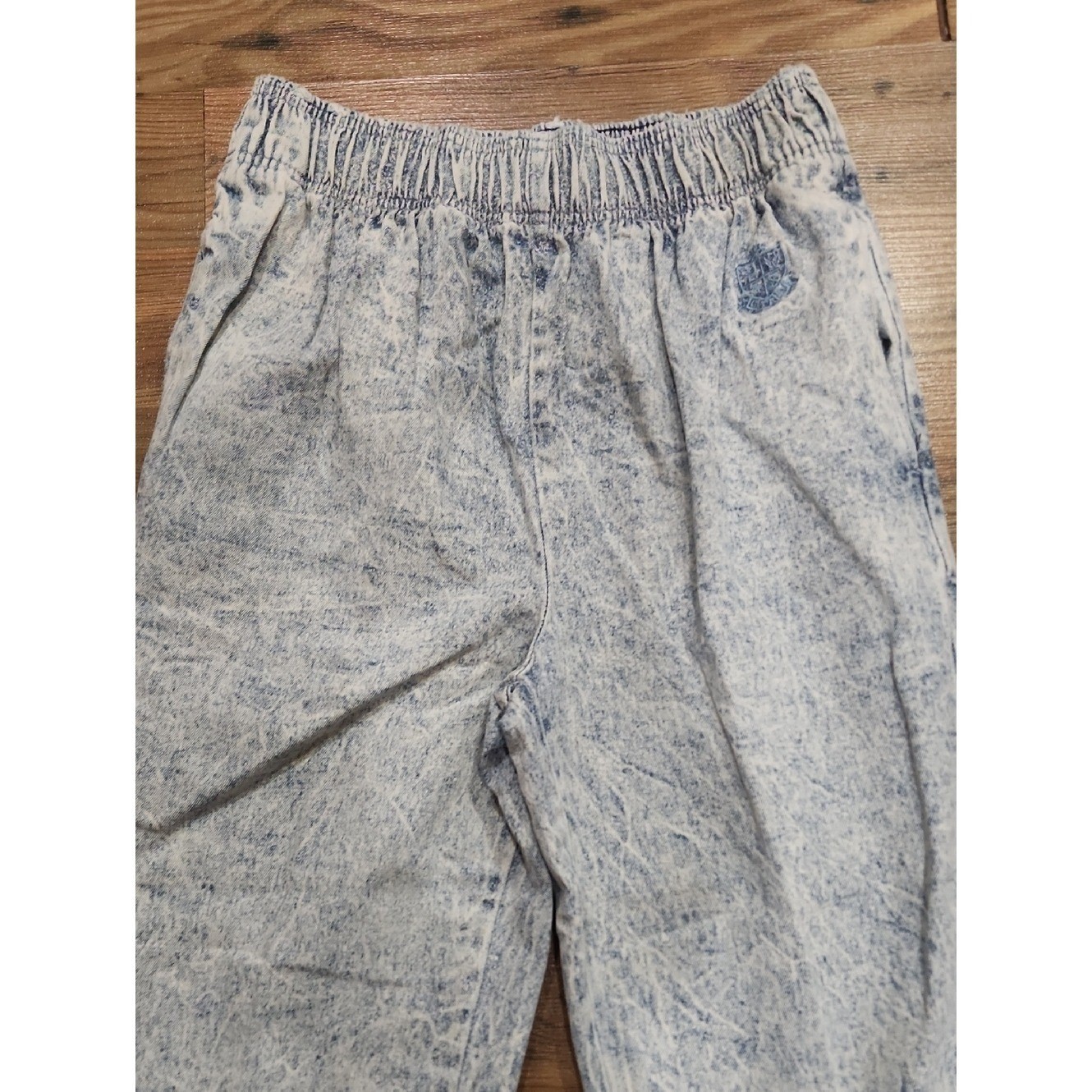 Vintage 80s Gitano Logo Acid Wash Pull On Jean Stretch Streetwear Retro Taper L