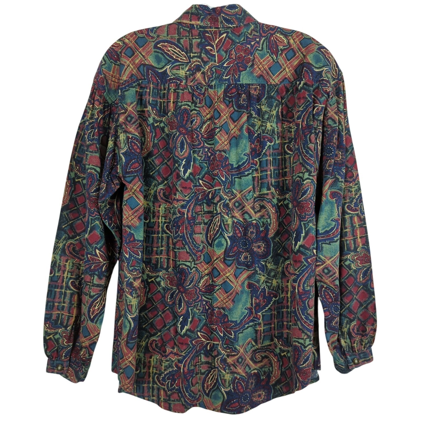 Vintage Lee Authentic Clothing Long sleeve Art Paisley Floral Button up blouse M