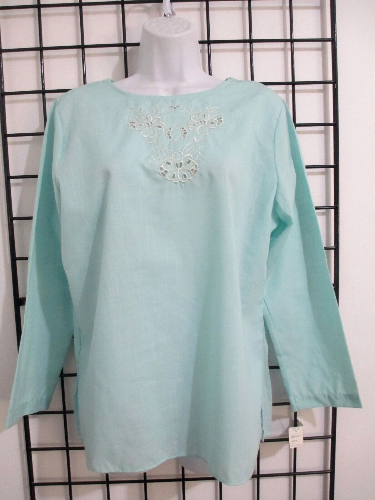 « NEW OLD STOCK » PARIS STATION / USA 🌸 SIZE 16 / 42&Prime; BUST==EMBROIDERY BLOUSE