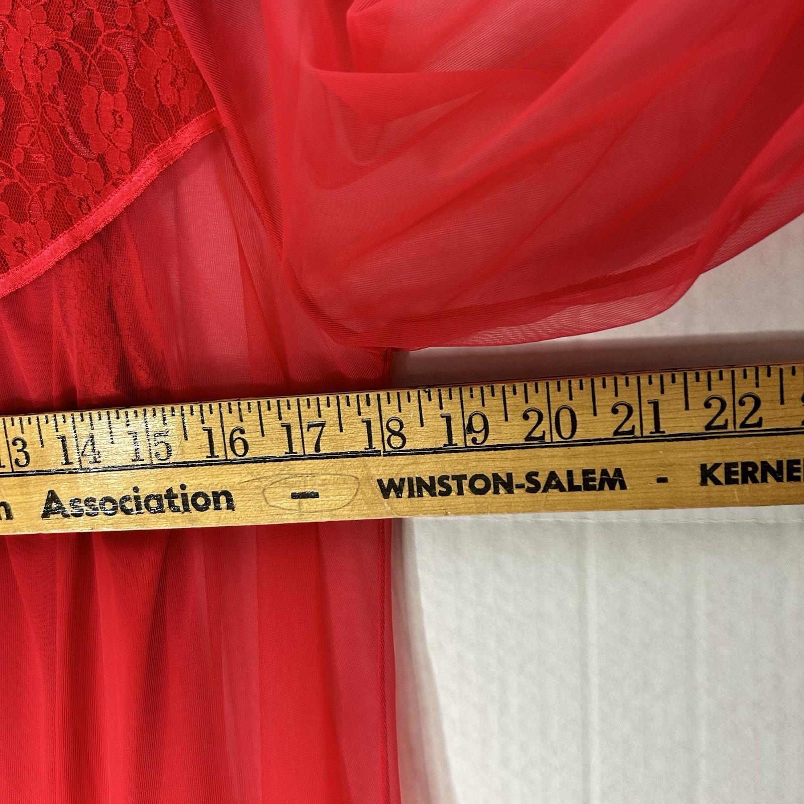 VTG Peignoir Set Pinehurst Red Sheer Long Nightgown with Sheer Robe Size Small
