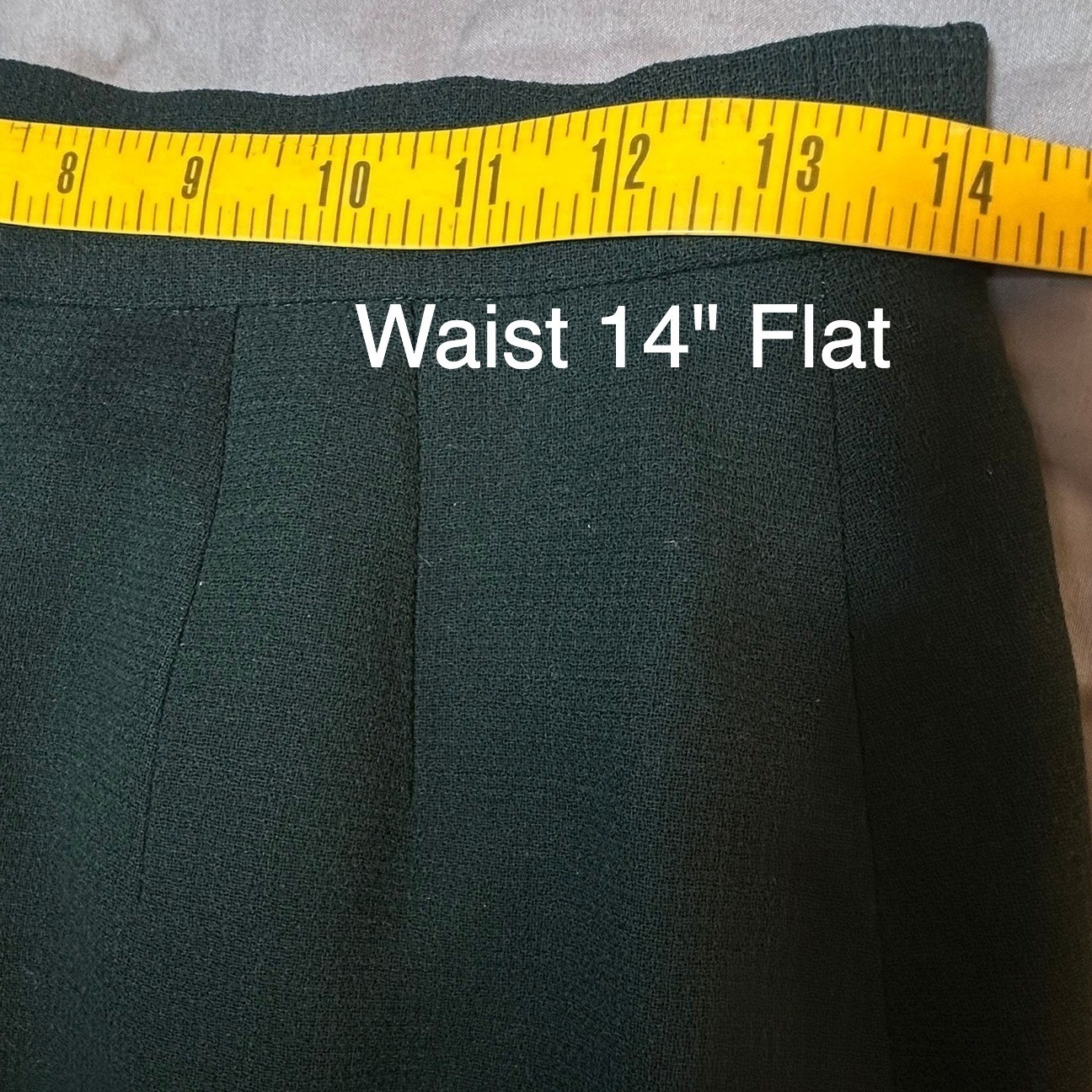 Escada Margaretha Ley Vintage Forest Green Pure New Wool Pencil Skirt 38 Classic