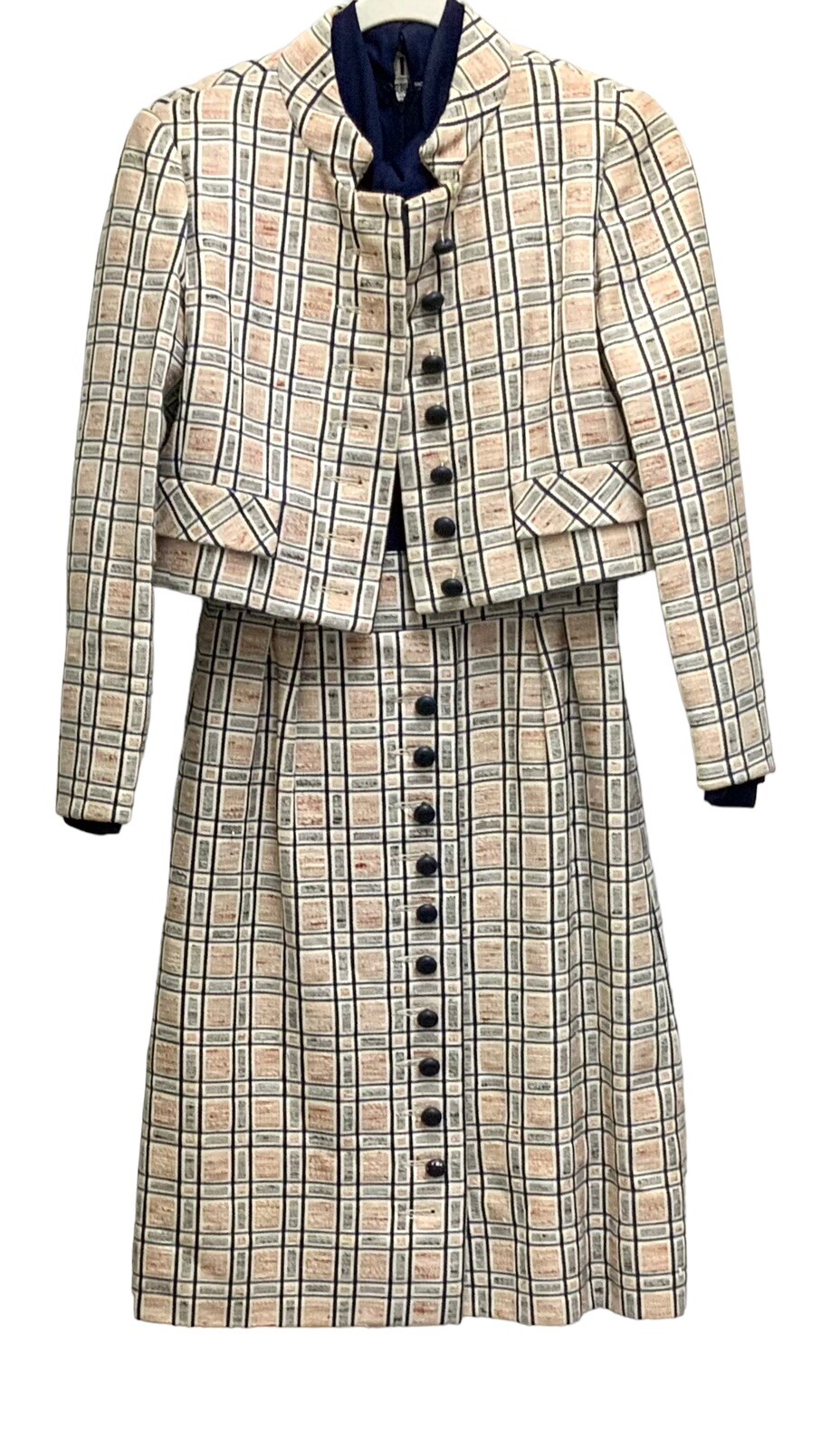 VTG Joseph Magnin Women’s 2 Pis Dress Suit Attached Top With Skirt – Jacket Sz/8