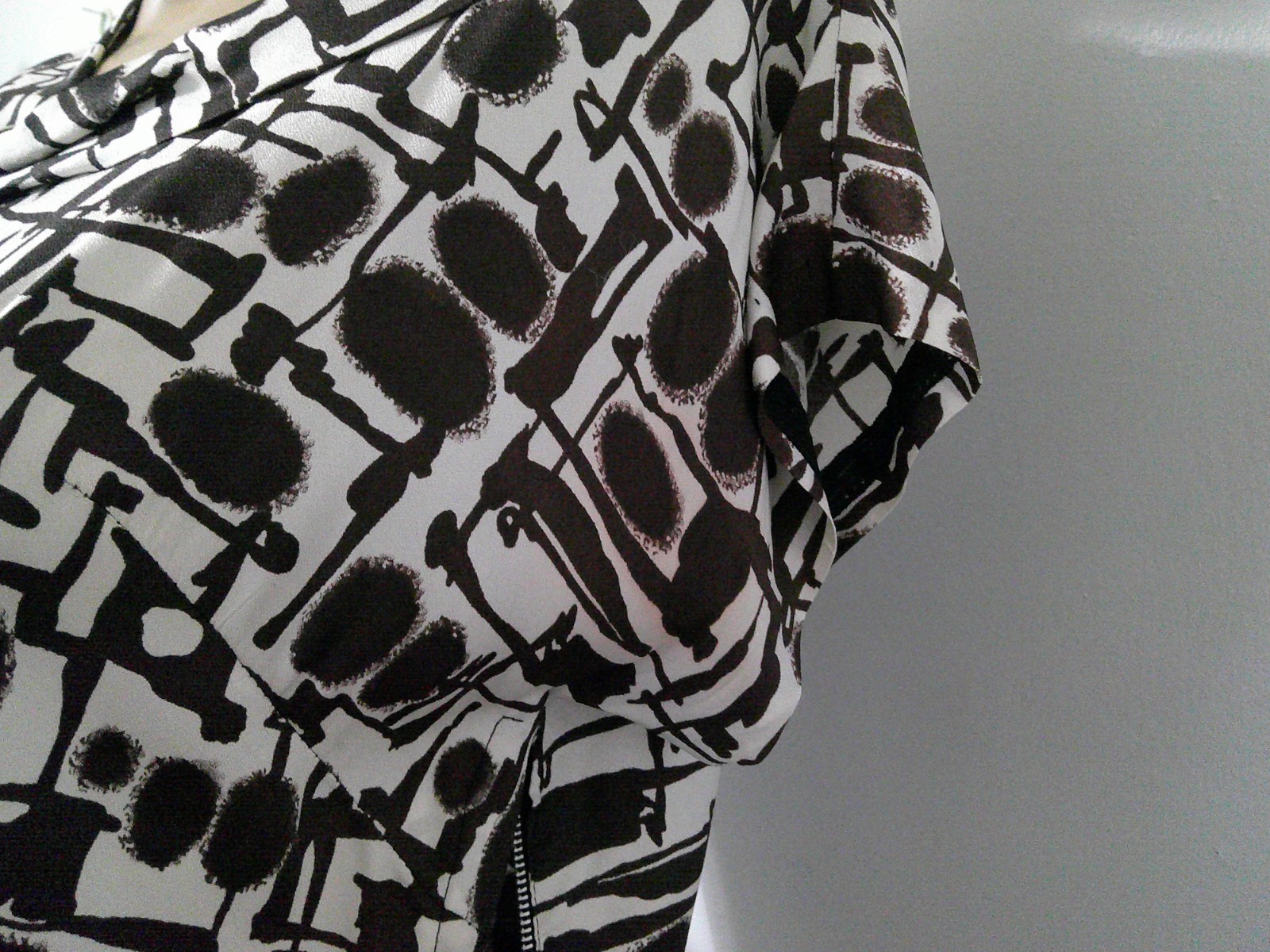 Vtg 60&rsquo;s Abstract Print Mad Men Fitted Cap Sleeve Secretary Dress M
