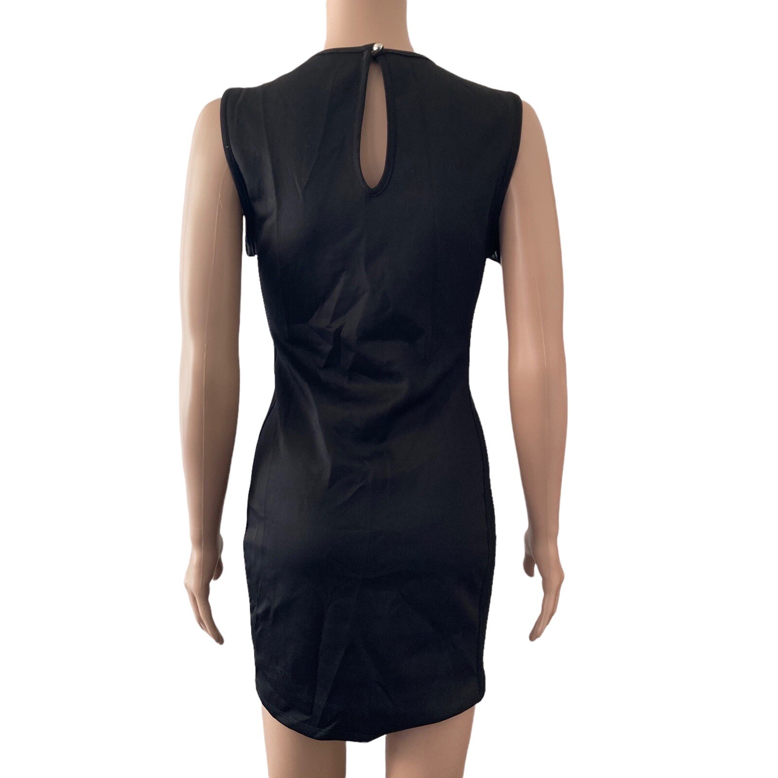 Strutt Dress BodyCon Womens Medium Stretch Silver studded beaded neckline