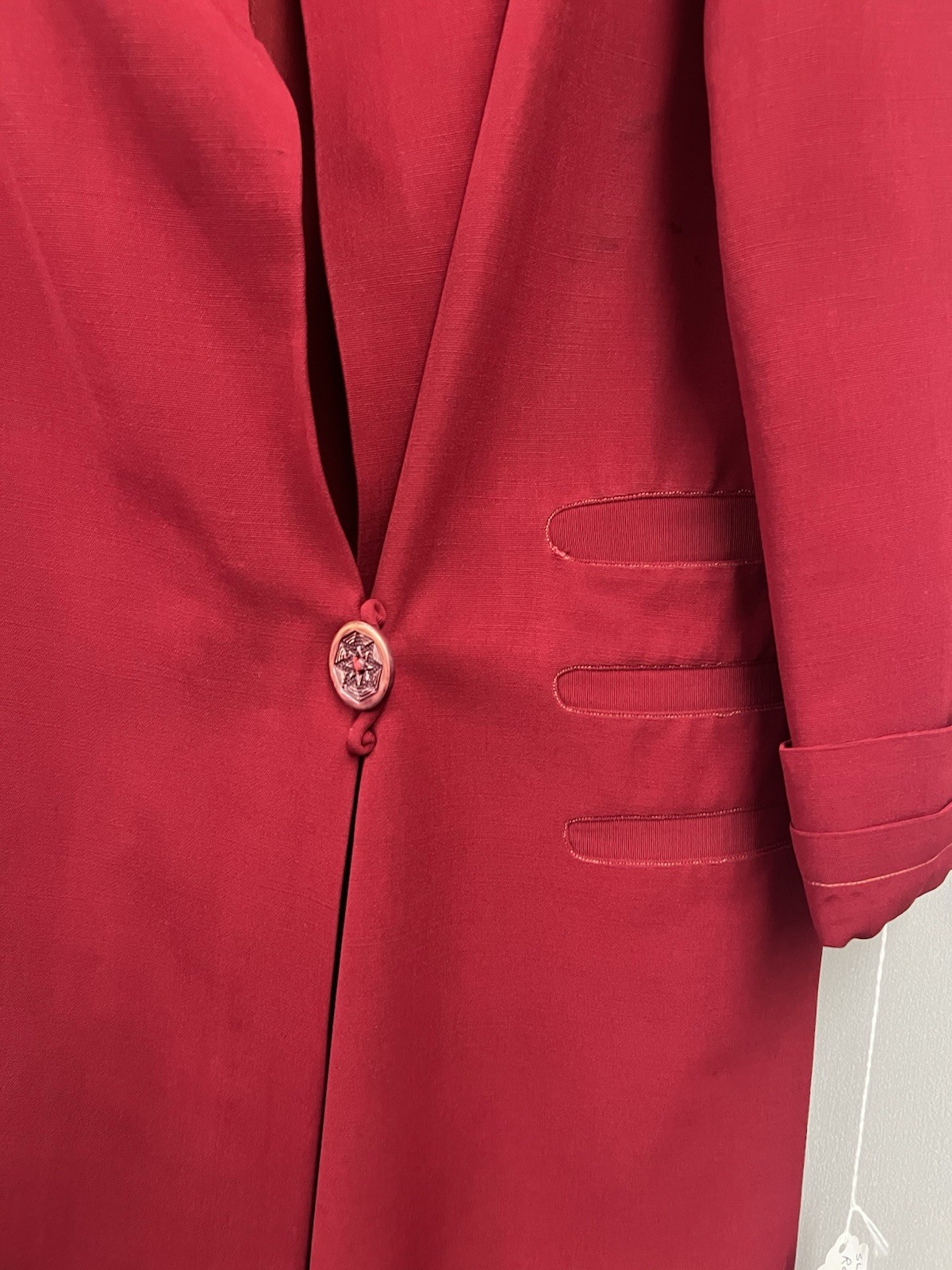 Smashing 1920’s Red Faille Coat Lined In Red Silk