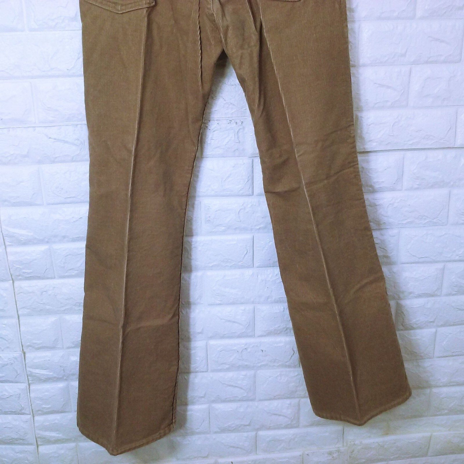 Vintage 70s-80s Sears Trim Fit Corduroy Pants 34-Long Western Bootcut Flare Tan
