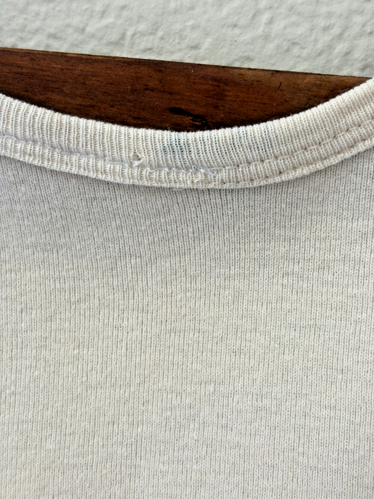 Vintage 80s 90s Thin Natural Cream Cotton Tank Top Blank S/M Minimalist Prarie