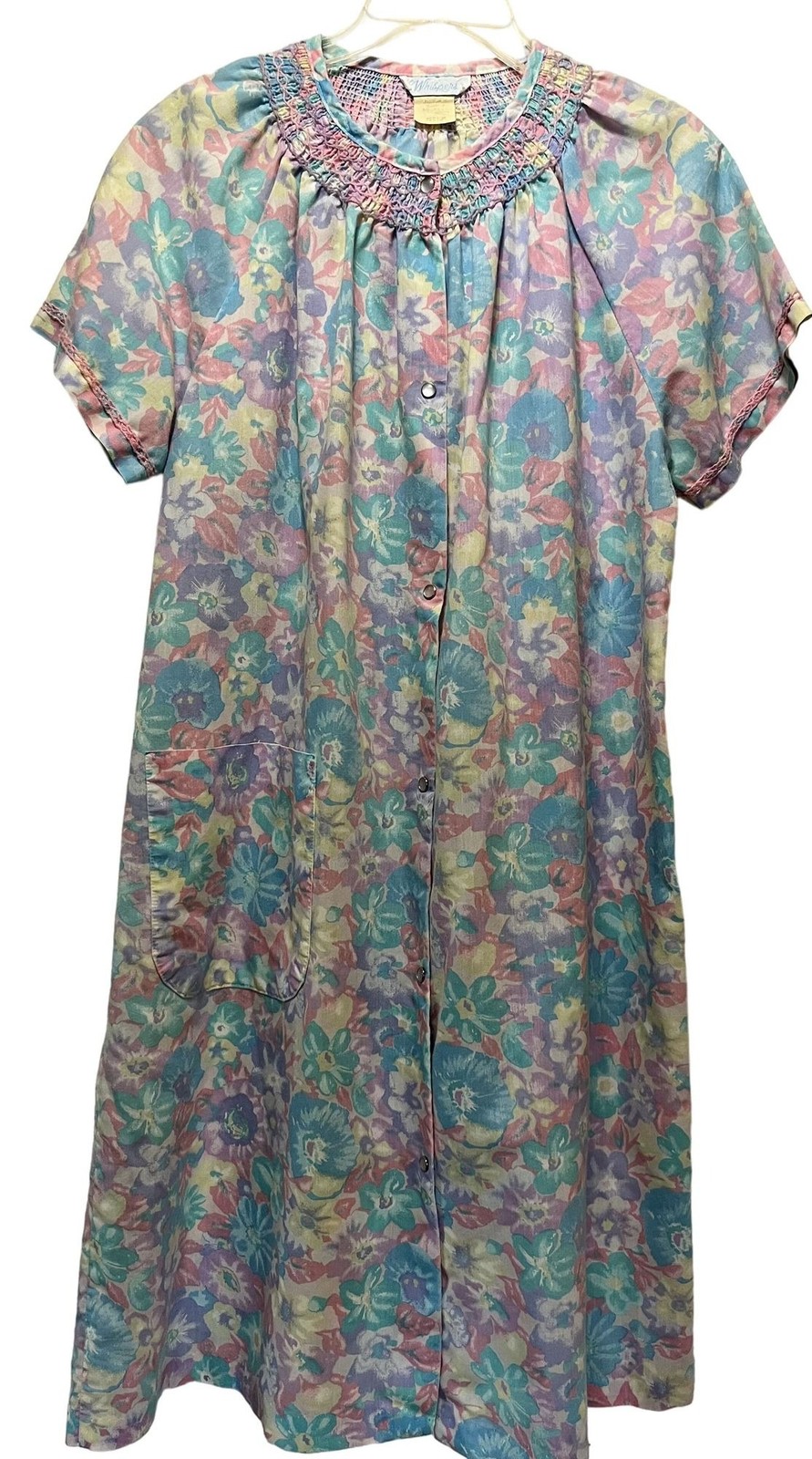 Vintage Whispers House Dress Robe Gown Medium Cottagecore Grannycore Floral