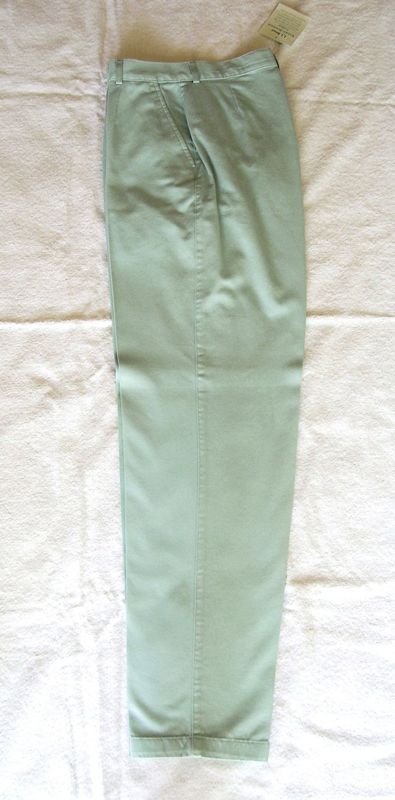 Y2K L.L. BEAN AQUA/SEAGLASS BLUE FLAT FRONT 100% COTTON CHINO PANTS~SZ 4 MT~NWT