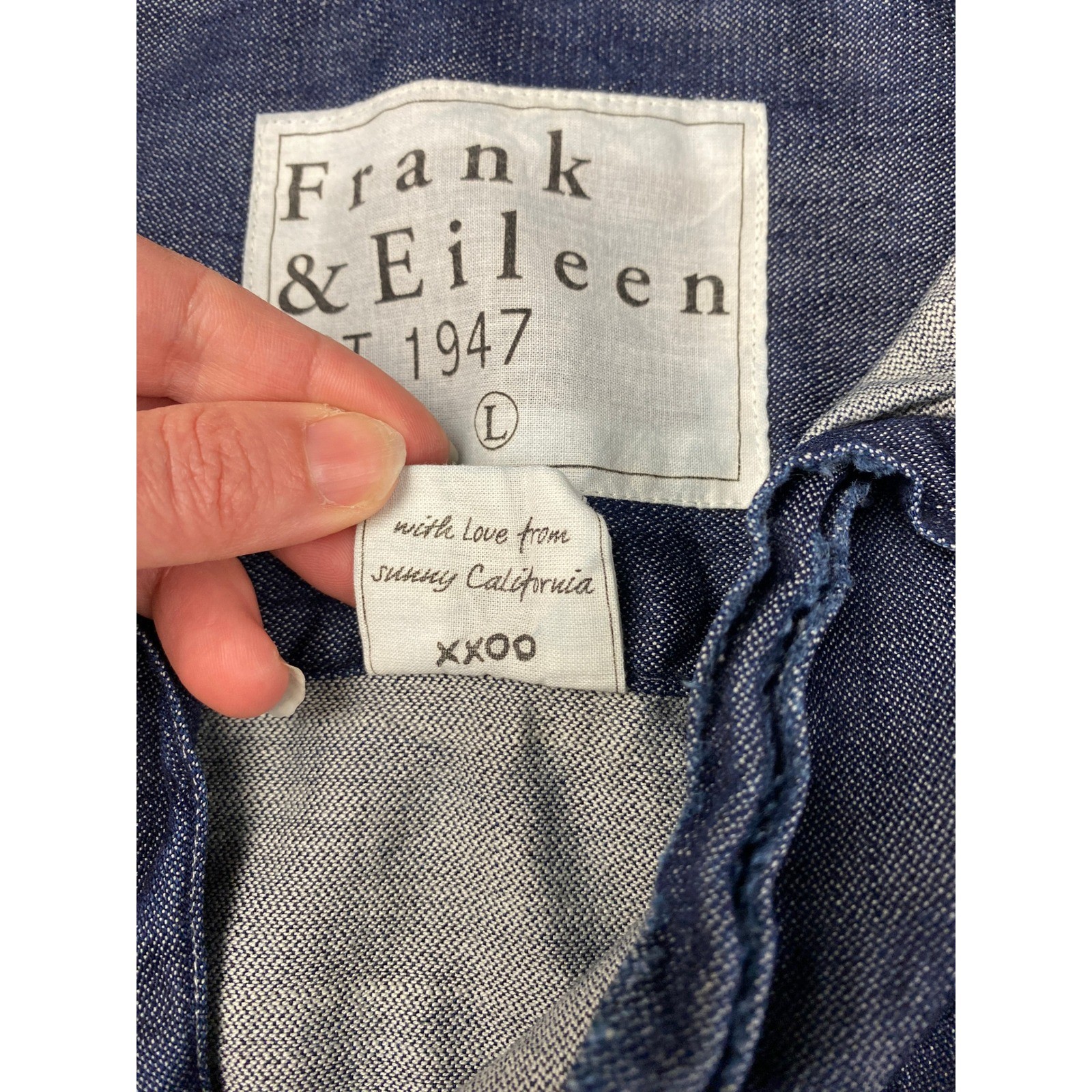 Frank & Eileen Mary Shirtdress Women&rsquo;s Size Large Dark Wash Distressed