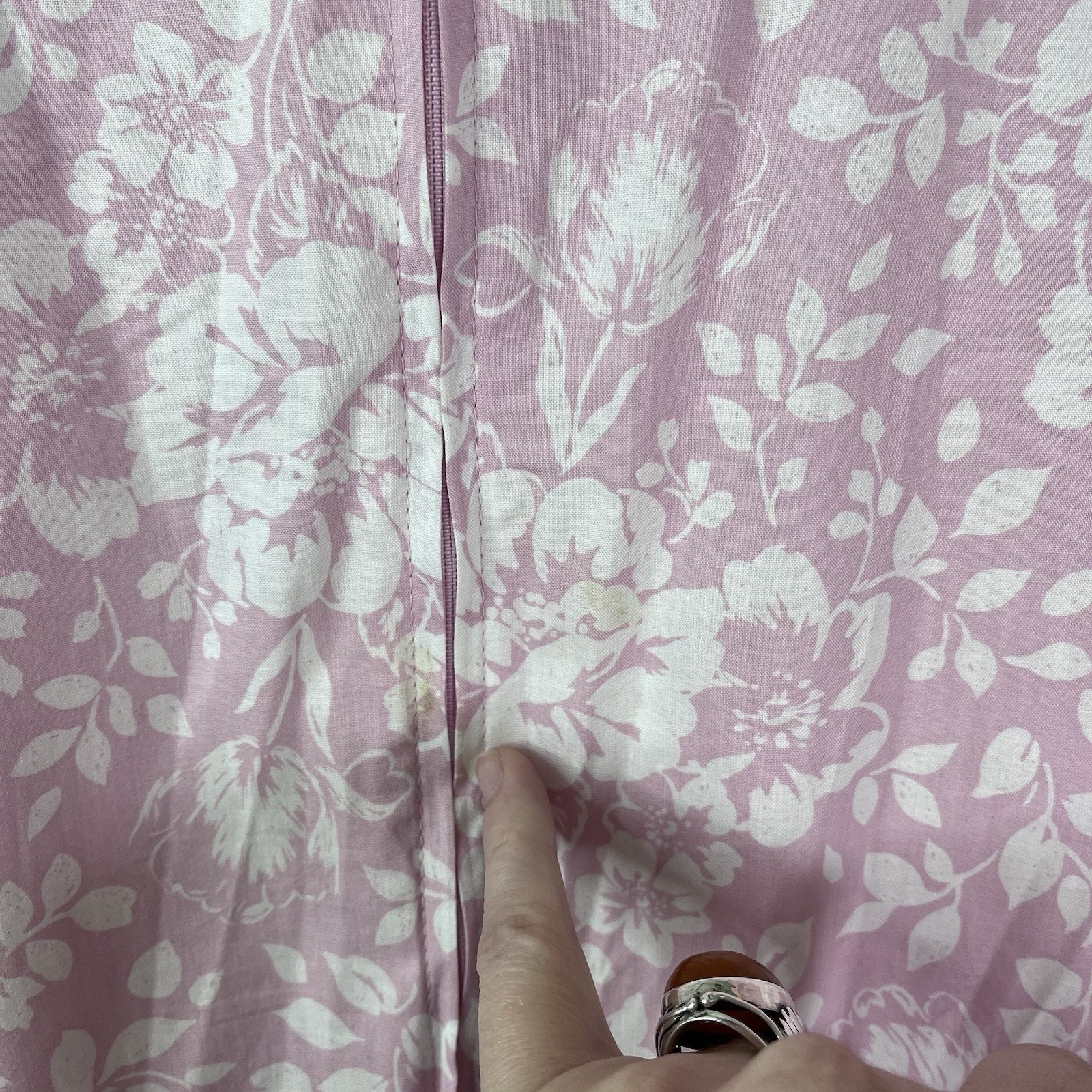 Vintage 80s LAURA ASHLEY NEW Dress Pink Floral Sailor Puff Sleeve 12