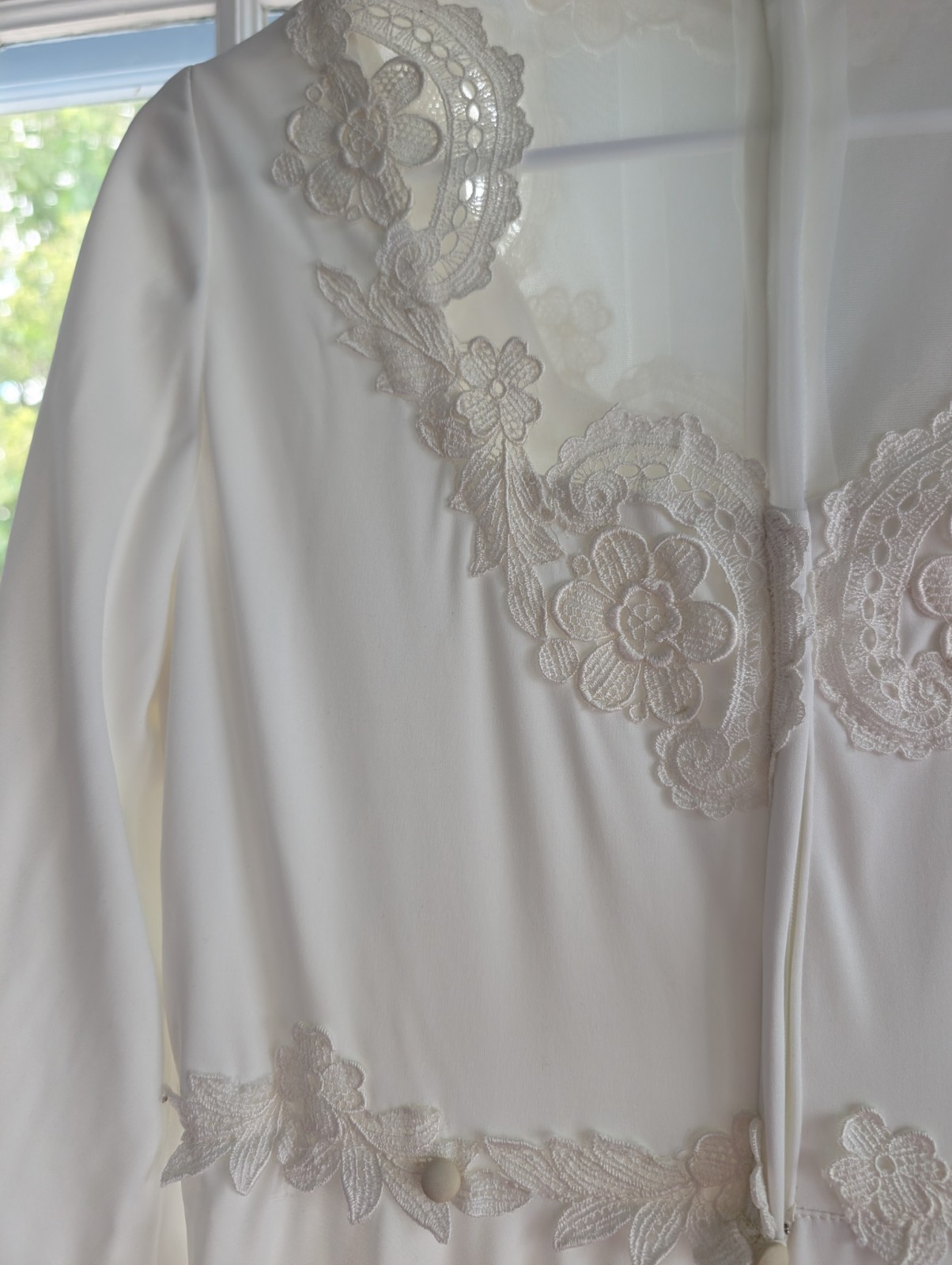 VTG 70s Gunne Sax Sz. 13/14 Romantic Wedding Bridal Lace Prairie Dress