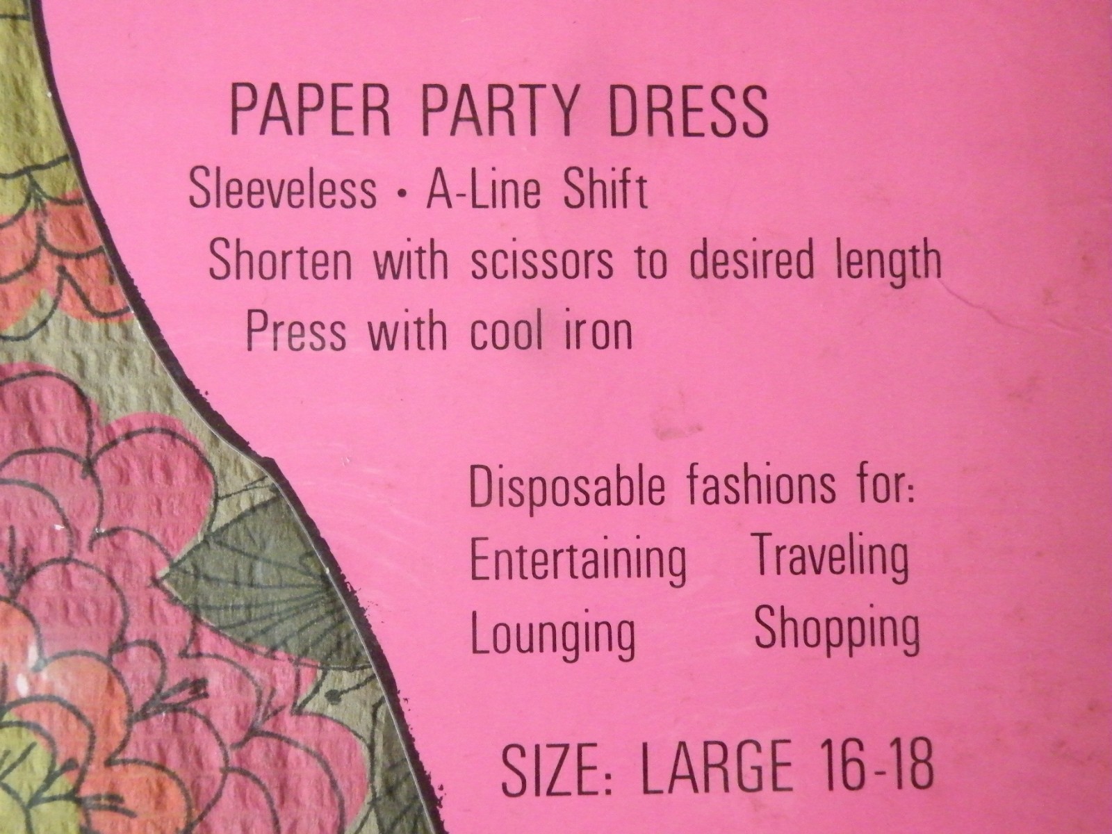 Vintage Hallmark Flower Fantasy Paper Fashion Party Dress Large 16-18 FREE SHIP
