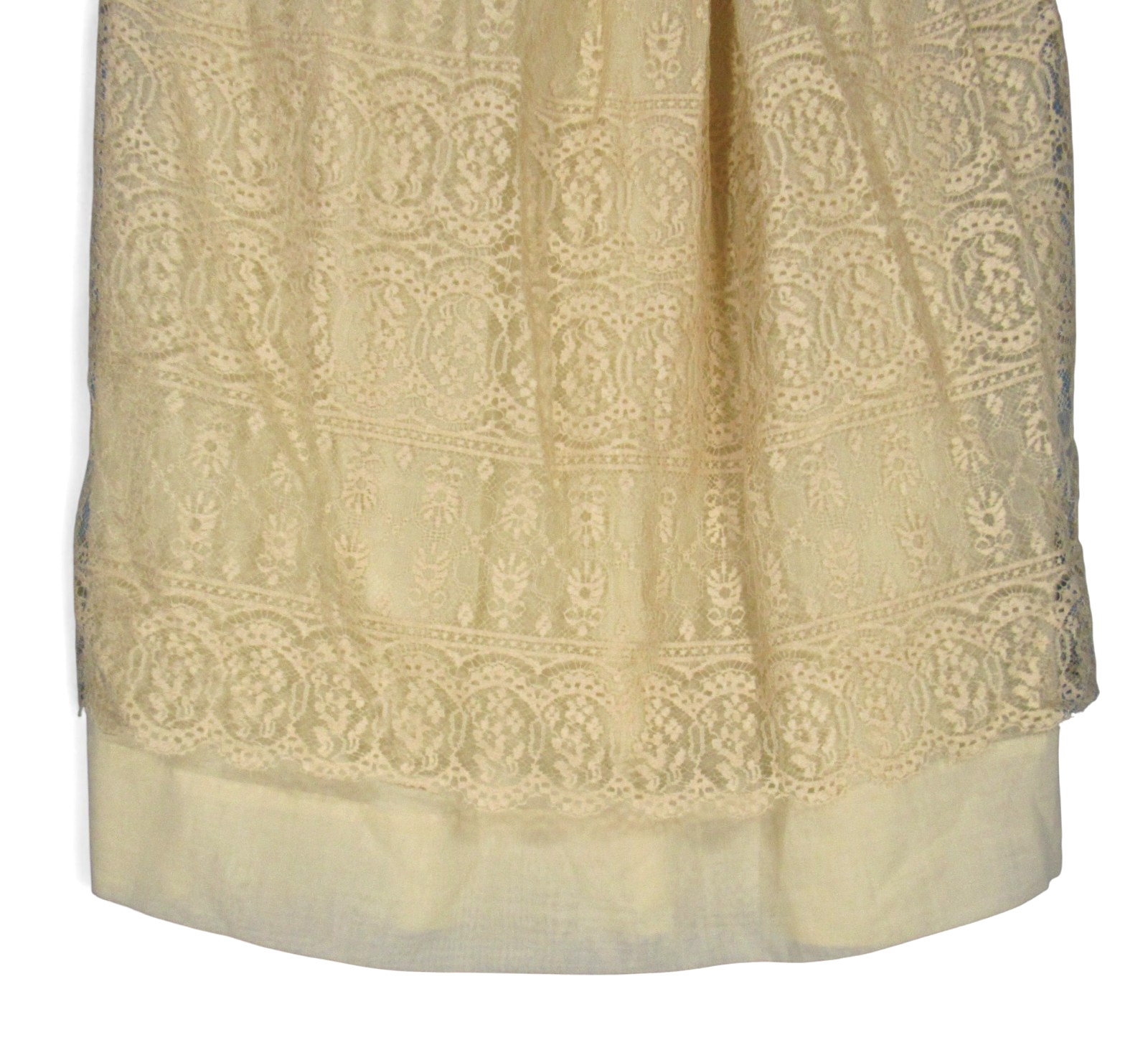 VTG JOY STEVENS California LAYERED w/LACE Ivory COTTAGECORE Wedding Dress 9/10