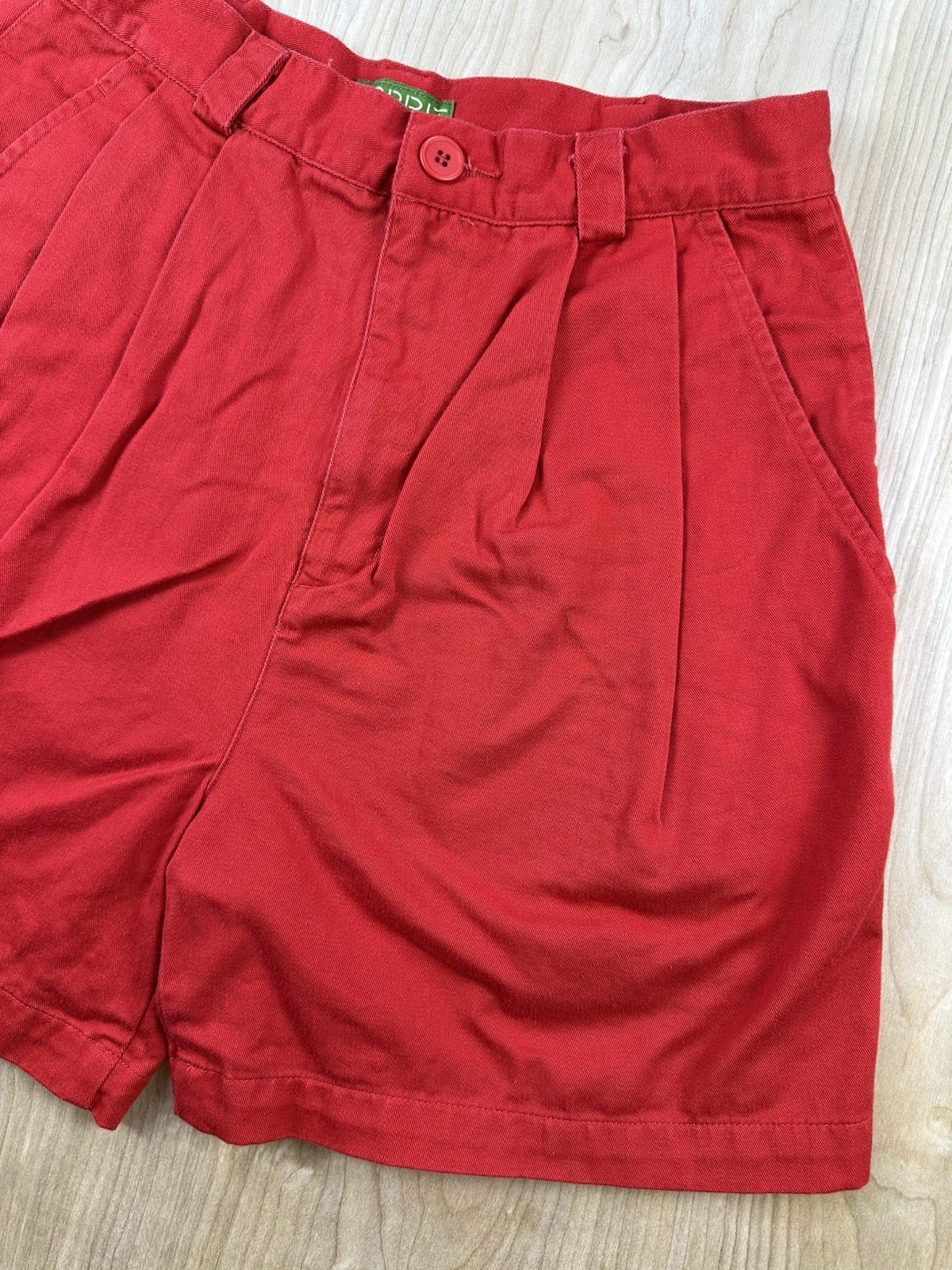 vintage 80&rsquo;s ESPRIT red pleated SHORTS all COTTON size 11/12 preppy NEW WAVE