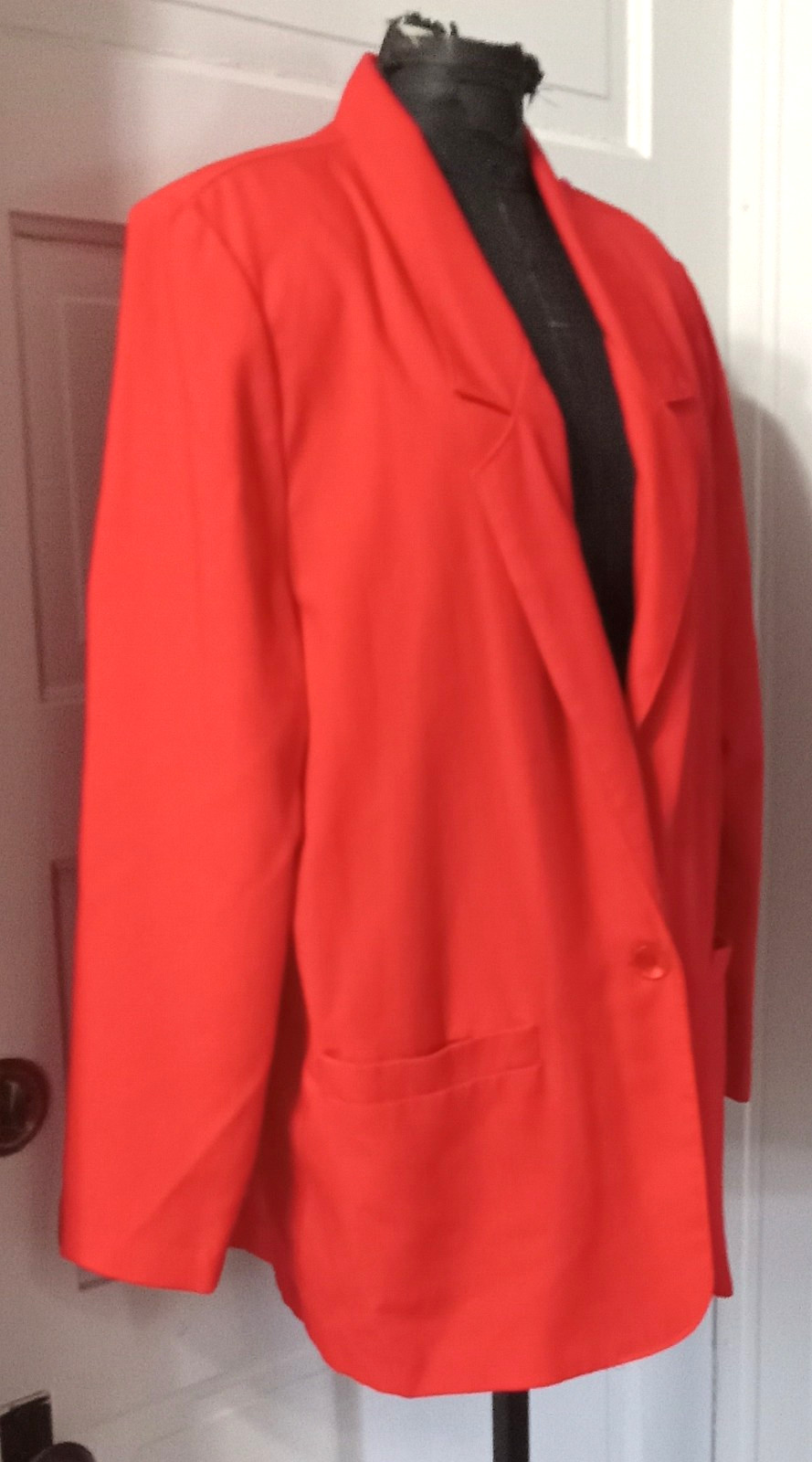 90&rsquo;s ALFRED DUNNER Red 1 Button Front Unlined Suit Jacket Blazer 16