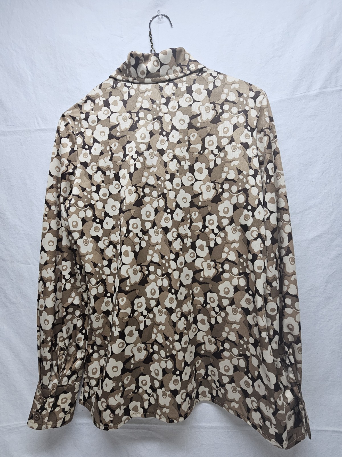 VTG Womens Long Sleeve Button Down Polyester Granola Retro Psychedelic Boho