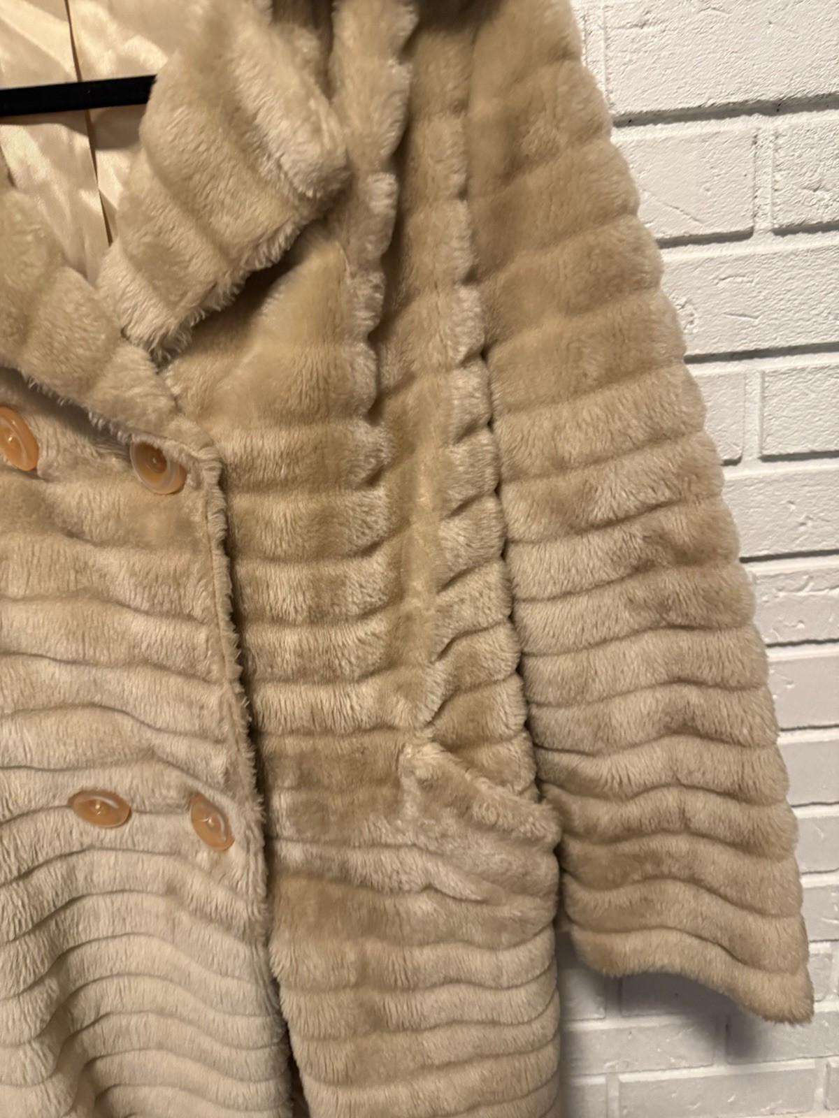 Vintage No Tag Golden Faux Fur Coat Size 10 Old Hollywood Glamour Costume