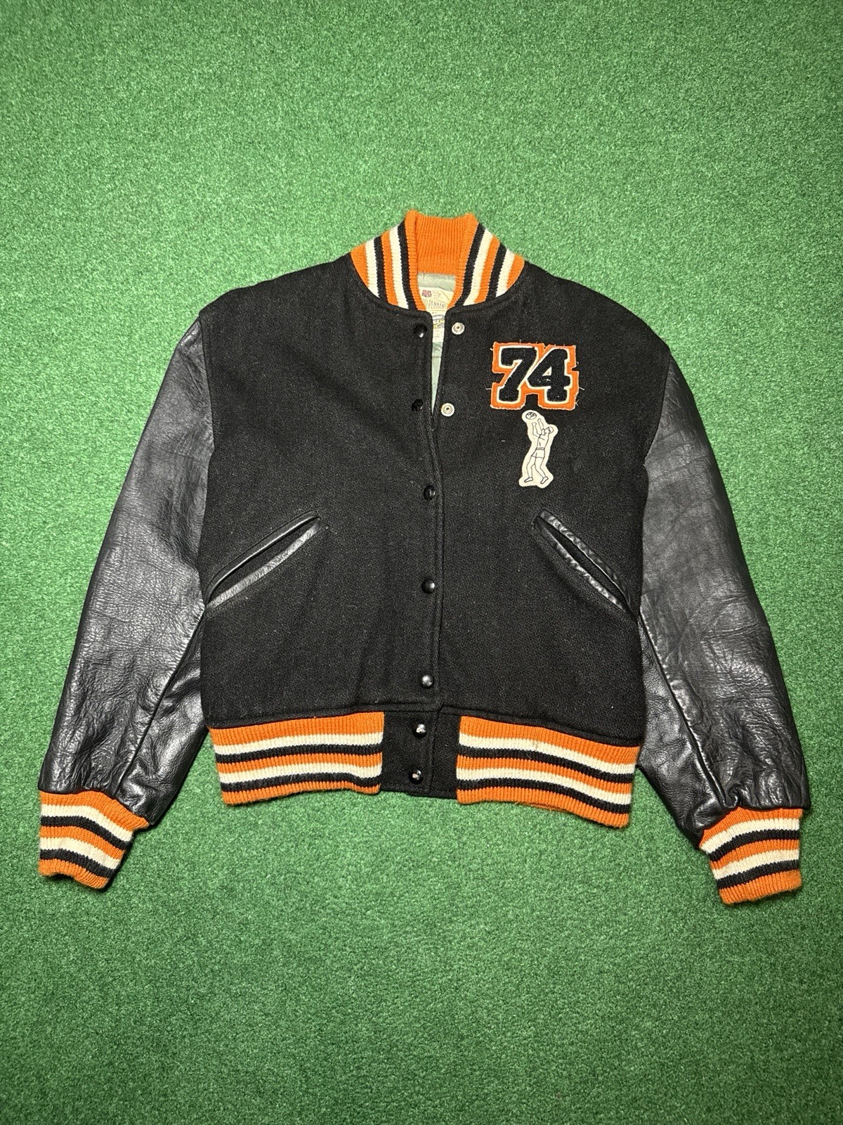 True Vintage 70s Standard Pennant Retro Basketball Varsity XS 21×22 Jacket