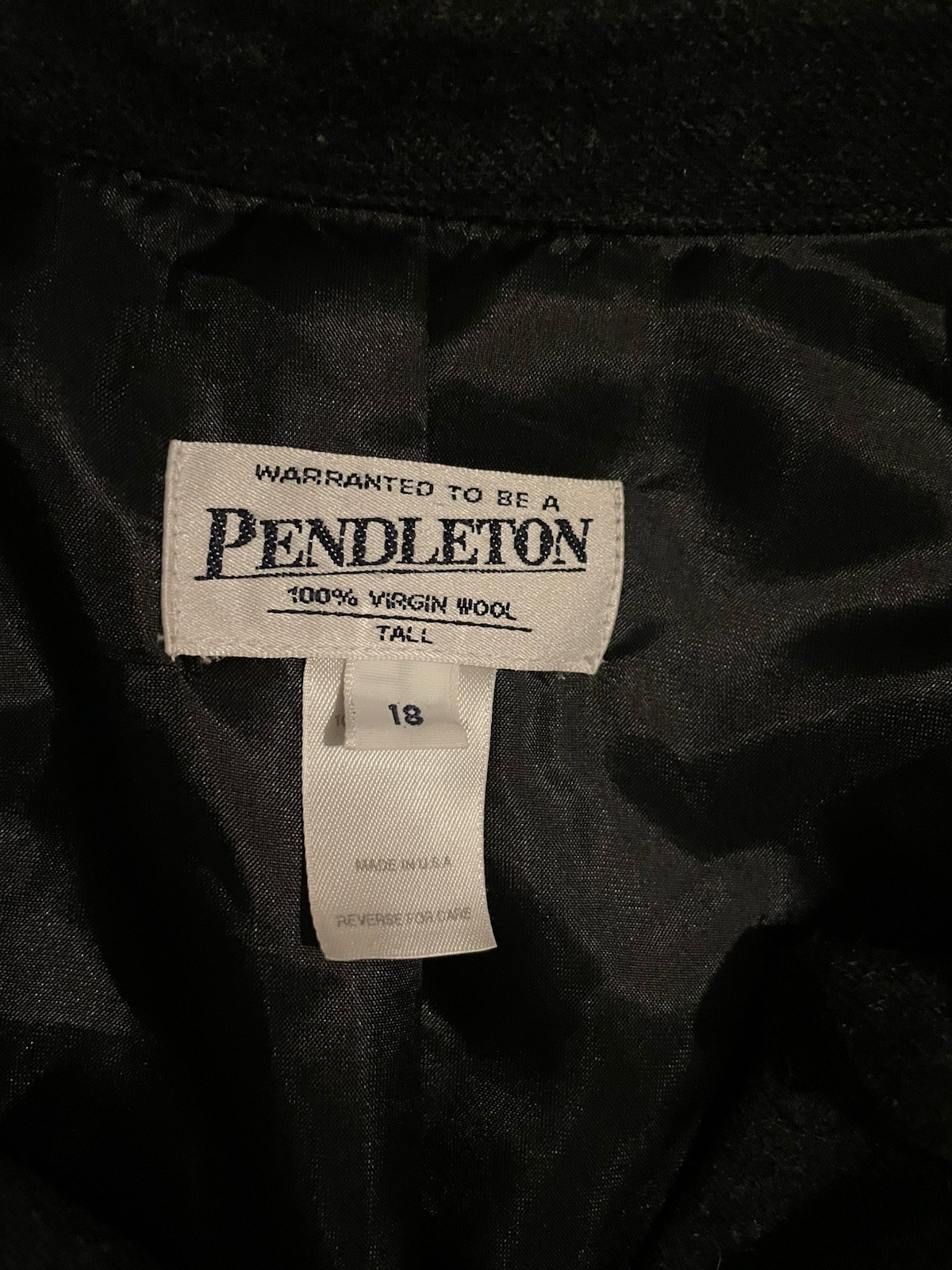 Vintage Pendleton Virgin Wool Full Button Blazer Jacket Size 18 Tall Dark Gray
