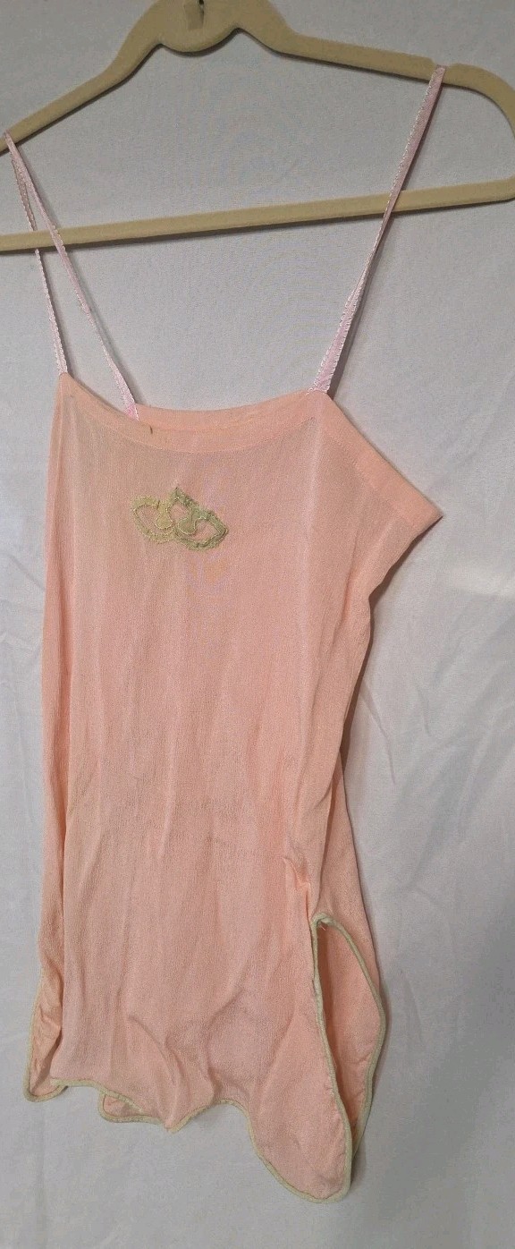 Vintage 1920s Art Deco Lingerie Pink Teddy