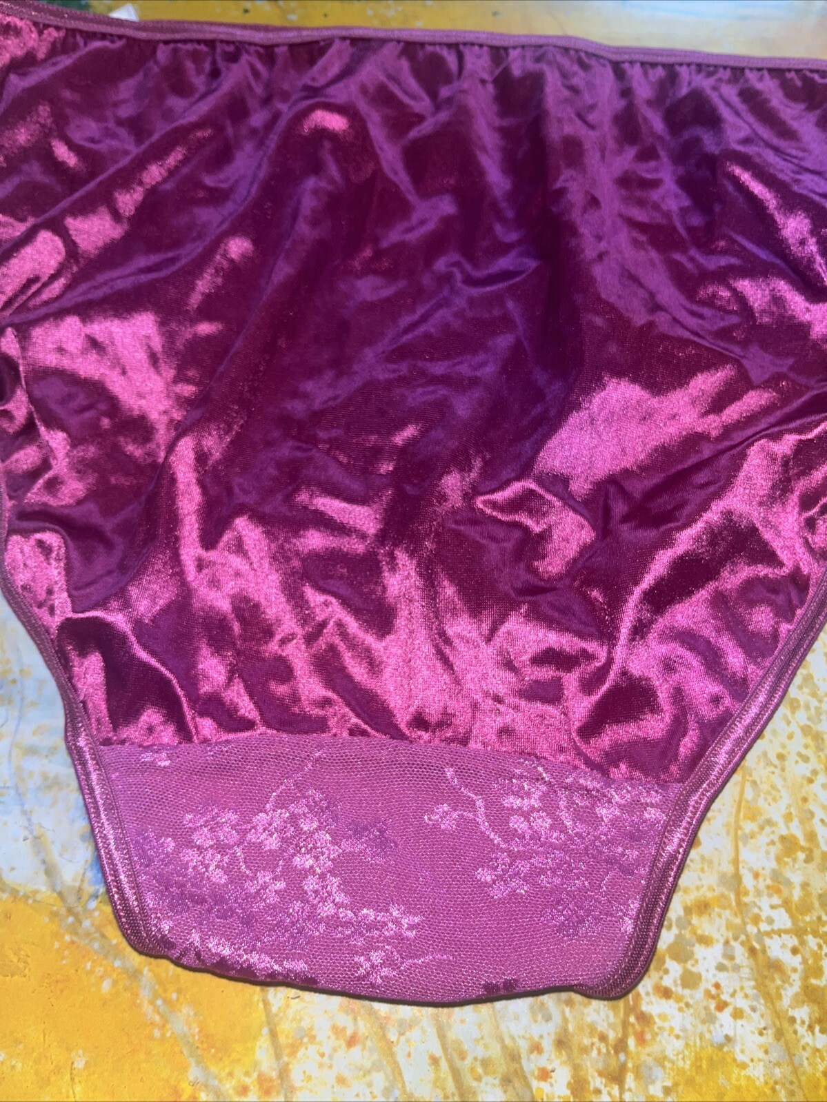 Vintage Lane Bryant Cacique 14/16 Second Skin High Leg Satin Lace Front Panty