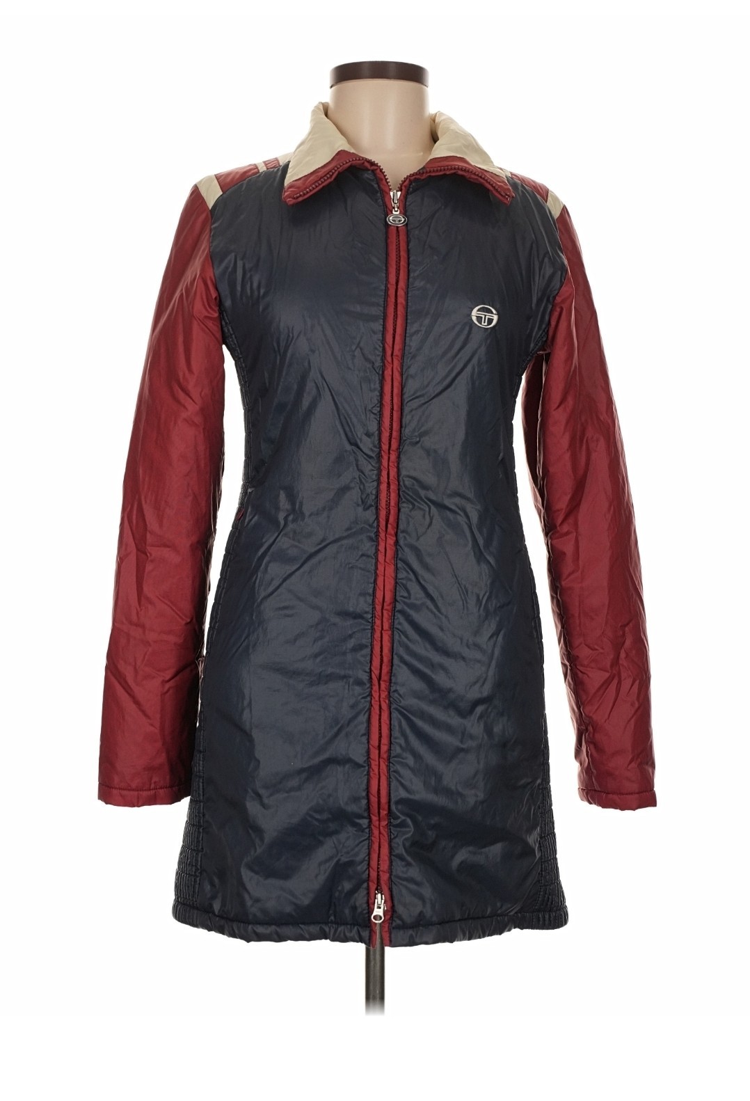 RARE Vintage 80’s Sergio Tacchini ITALY Womens S Long Puffer Jacket Sport Coat