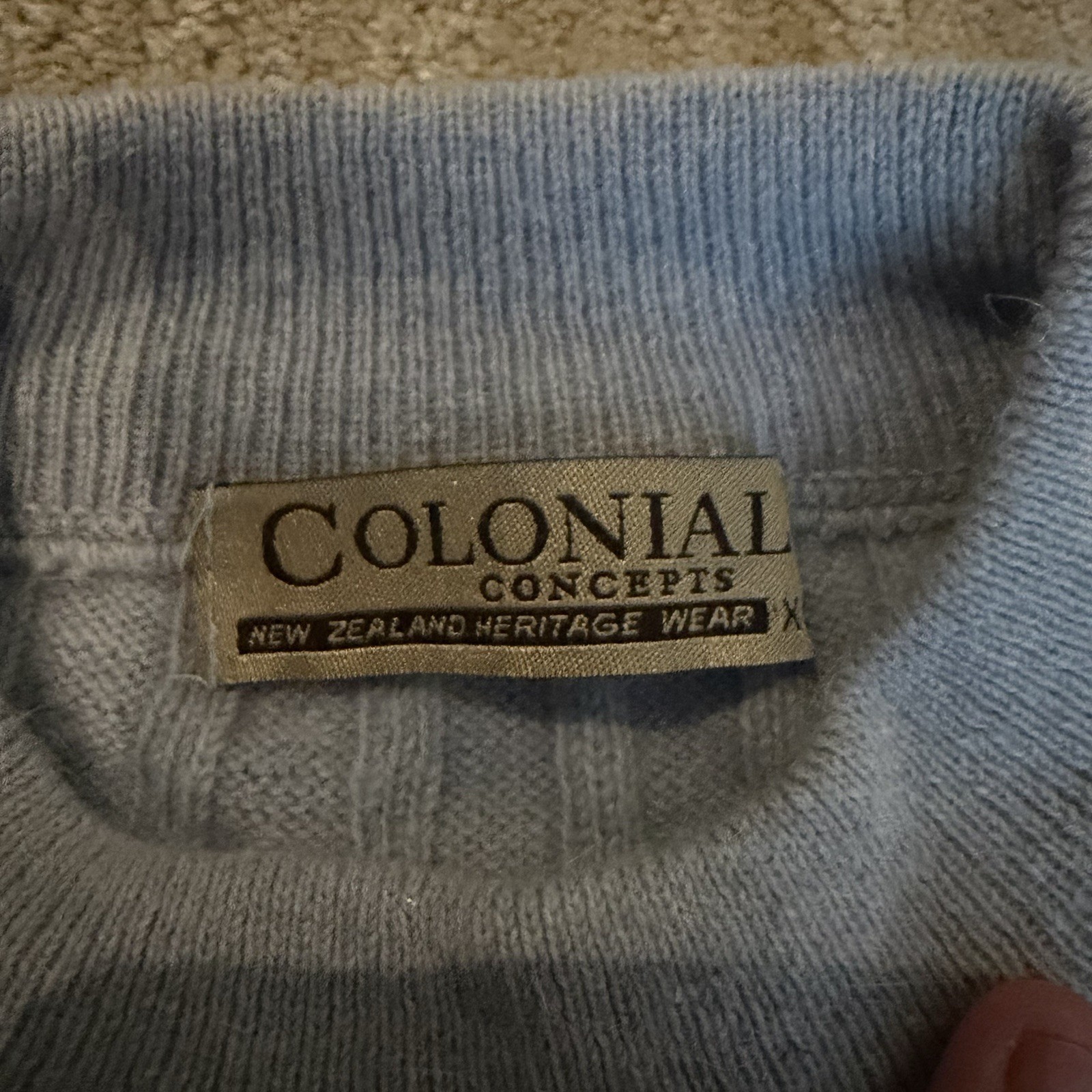 Vintage Colonial Concepts Lambswool Angora Sweater Women&rsquo;s XL Blue New Zealand