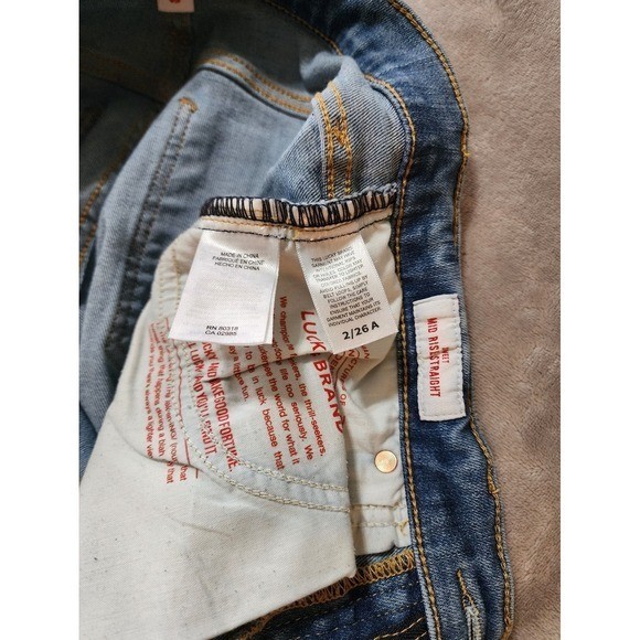 Lucky Brand Sweet Straight Mid Rise Raw Hem 2/26 Blue