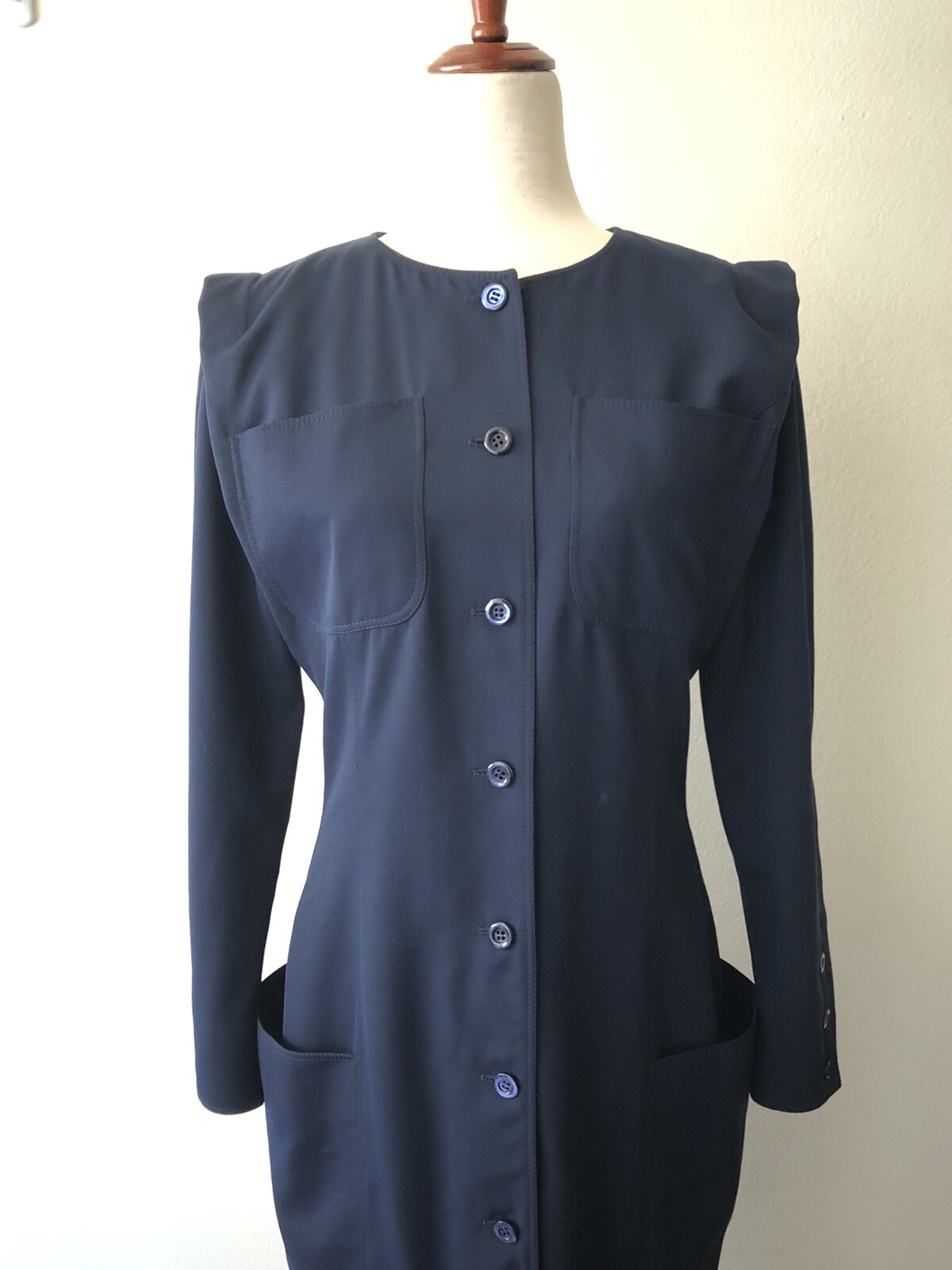 Vintage &rsquo;80s Emanuel Ungaro Parallele Avant Garde Midi Dress Shift Pockets Large