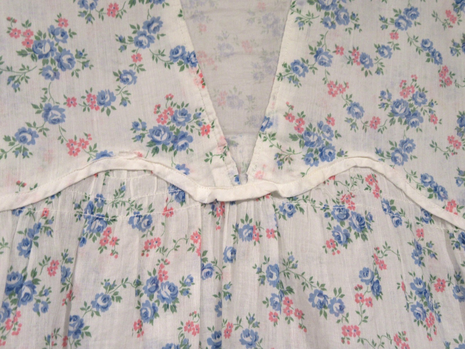 ANTIQUE VINTAGE DAY DRESS 1920S DROP WAIST COTTON FLORAL ORGANDY ART DECO M F4