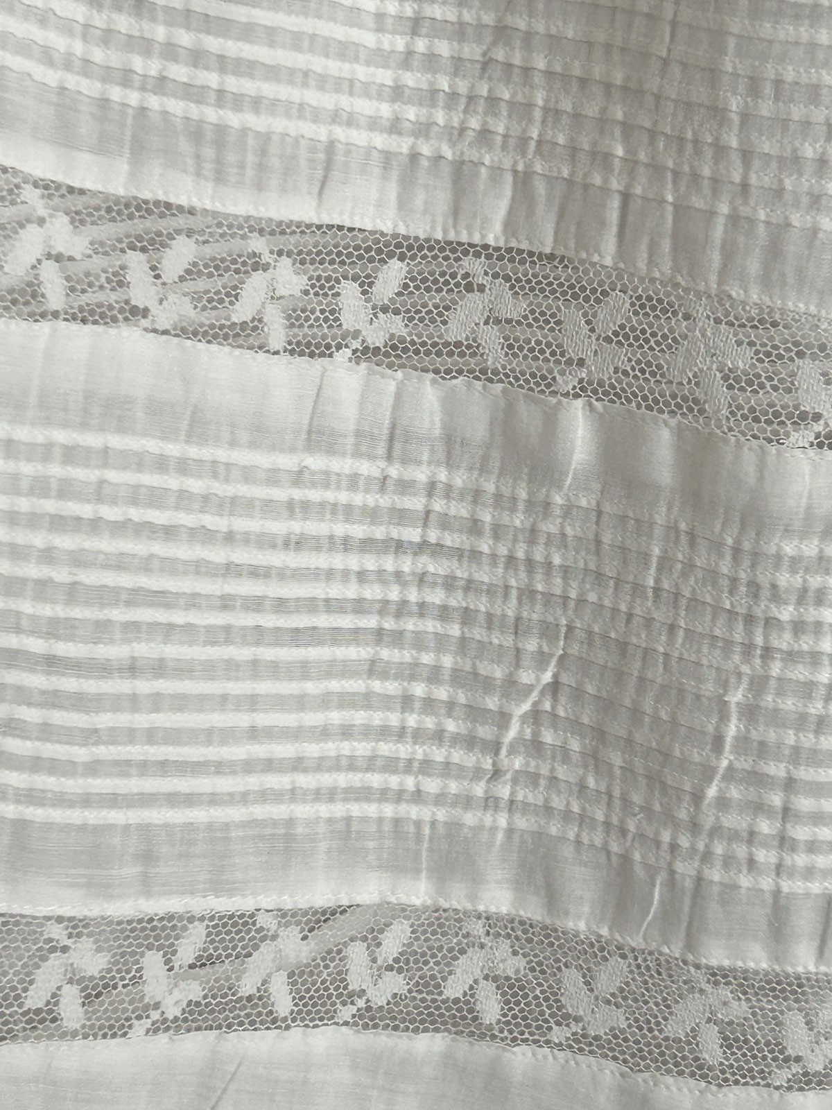 Antique Vtg Edwardian White Lawn Cotton Petticoat Pintucks Lace 20&Prime; Waist 2XS