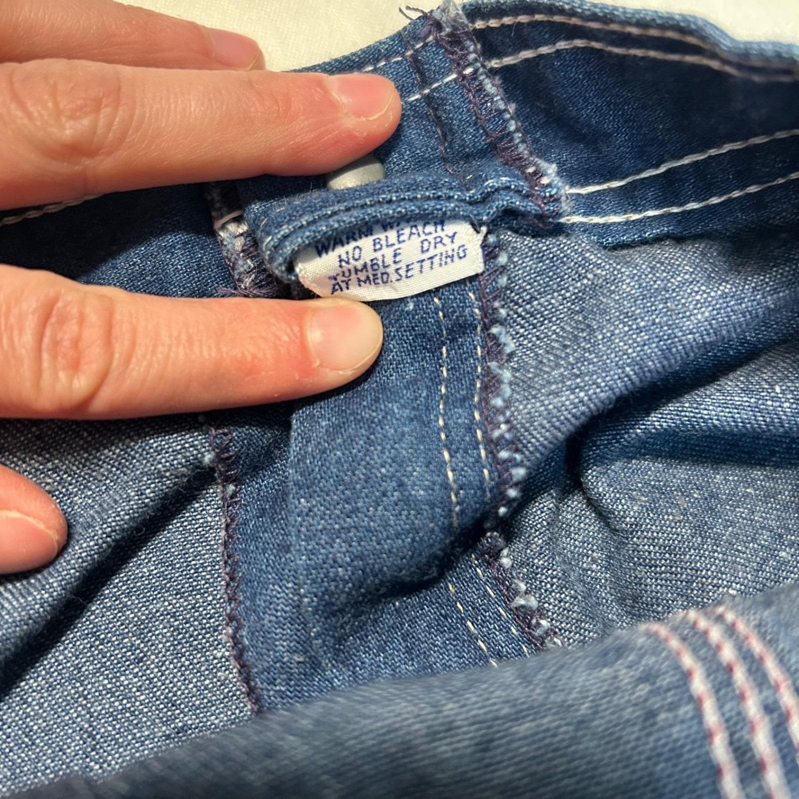 Our Bottoms ltd. vintage 1970&rsquo;s high rise denim jeans ribbon pocket detail 26 in