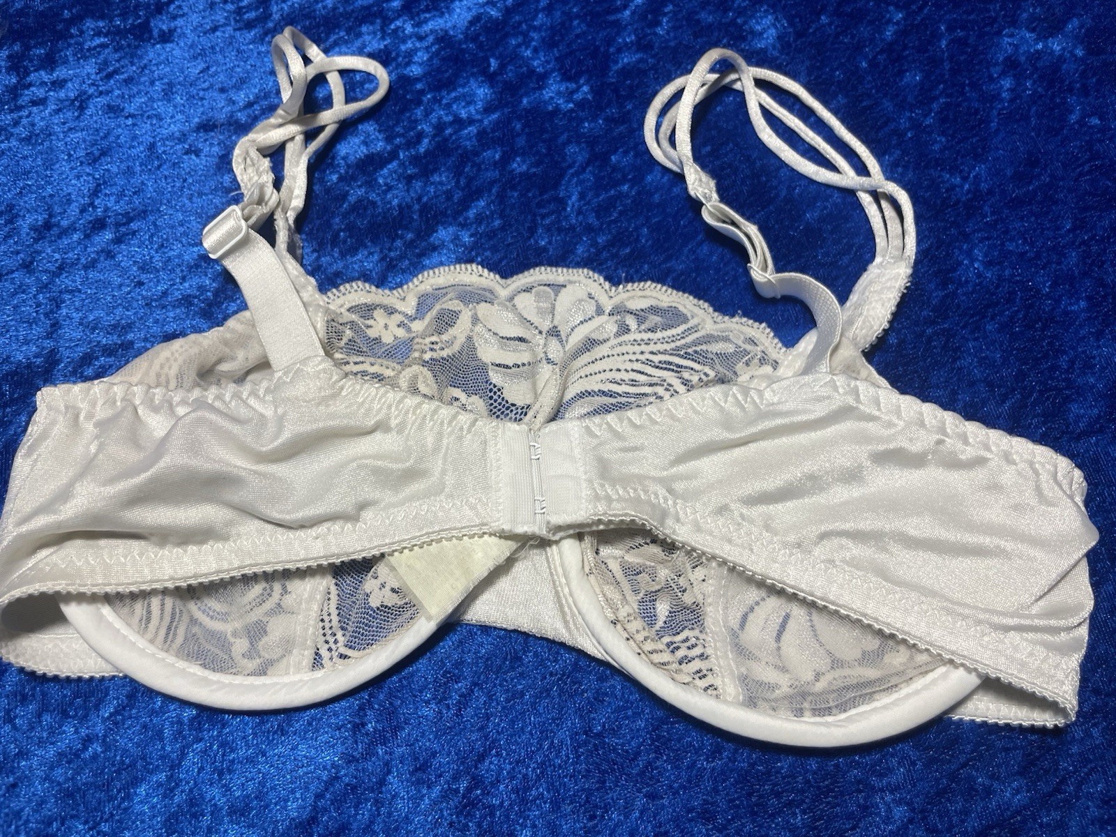 Vintage Special Request Bra 36b White Sheer Lace Underwire Lingerie