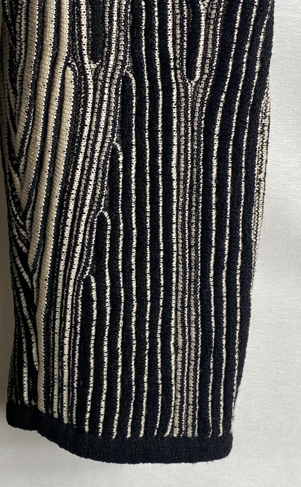 Vintage 90s Escada Margaretha Ley Women&rsquo;s Black White Textured Knit Jacket Sz 34